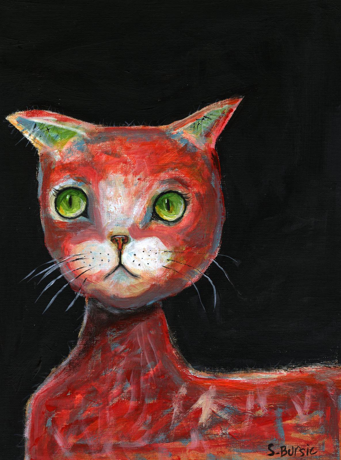 Poster - Röd Katt av S. Busic