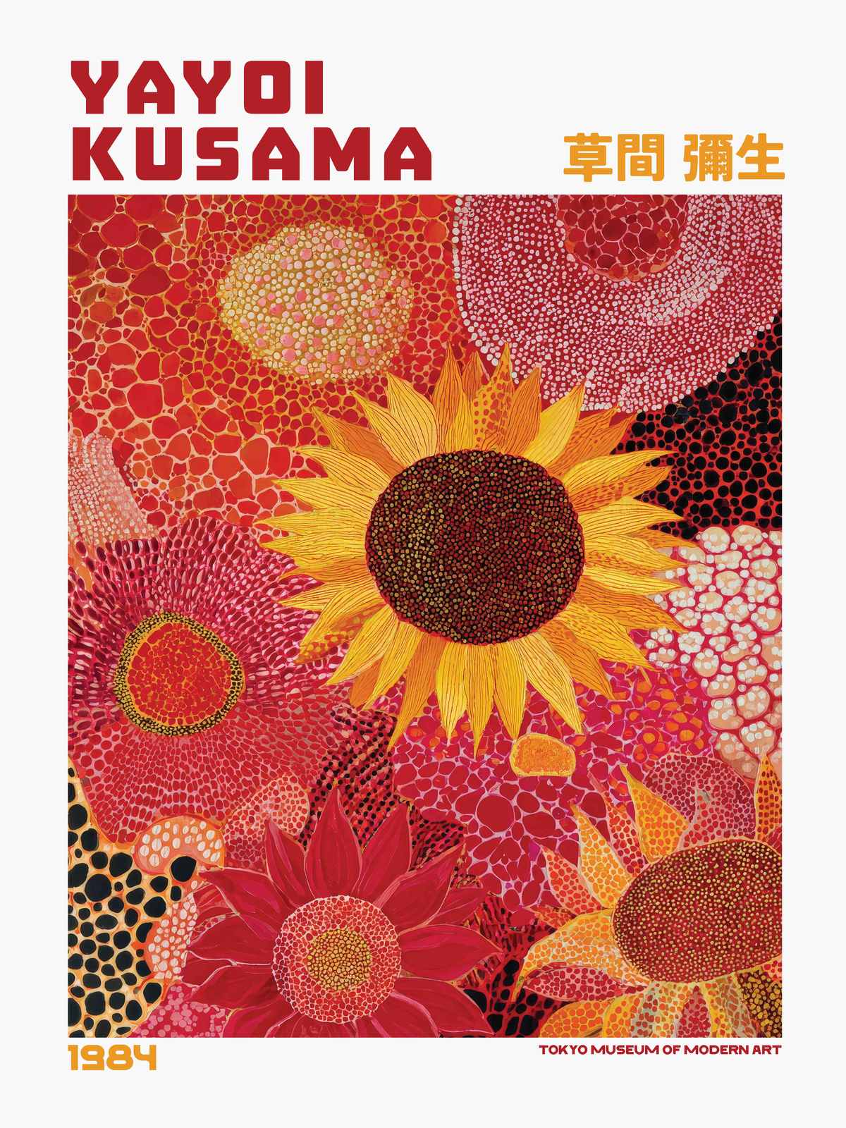 Affisch - Yayoi Kusama Solrosor
