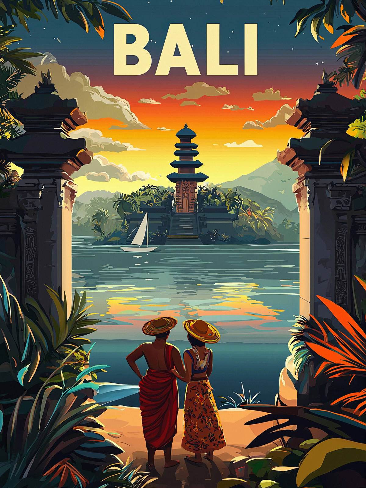 Poster - Bali Solnedgång