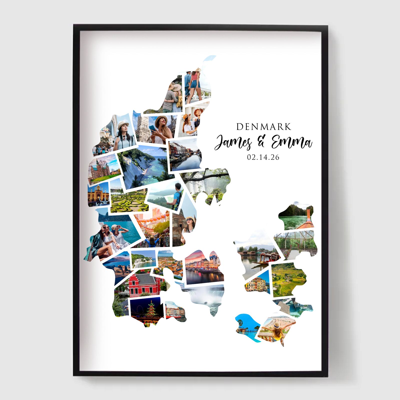 Personlig Poster - Semesterdestination Fotokollage - Danmark