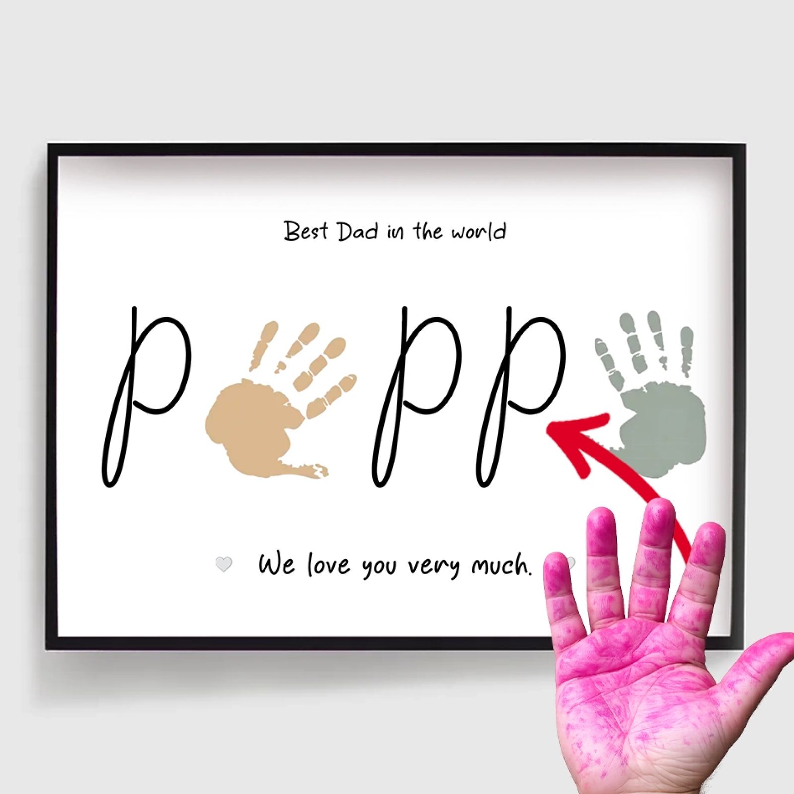 Personlig Poster - Gör Det Själv Pappa Handavtryck - Flera Språk