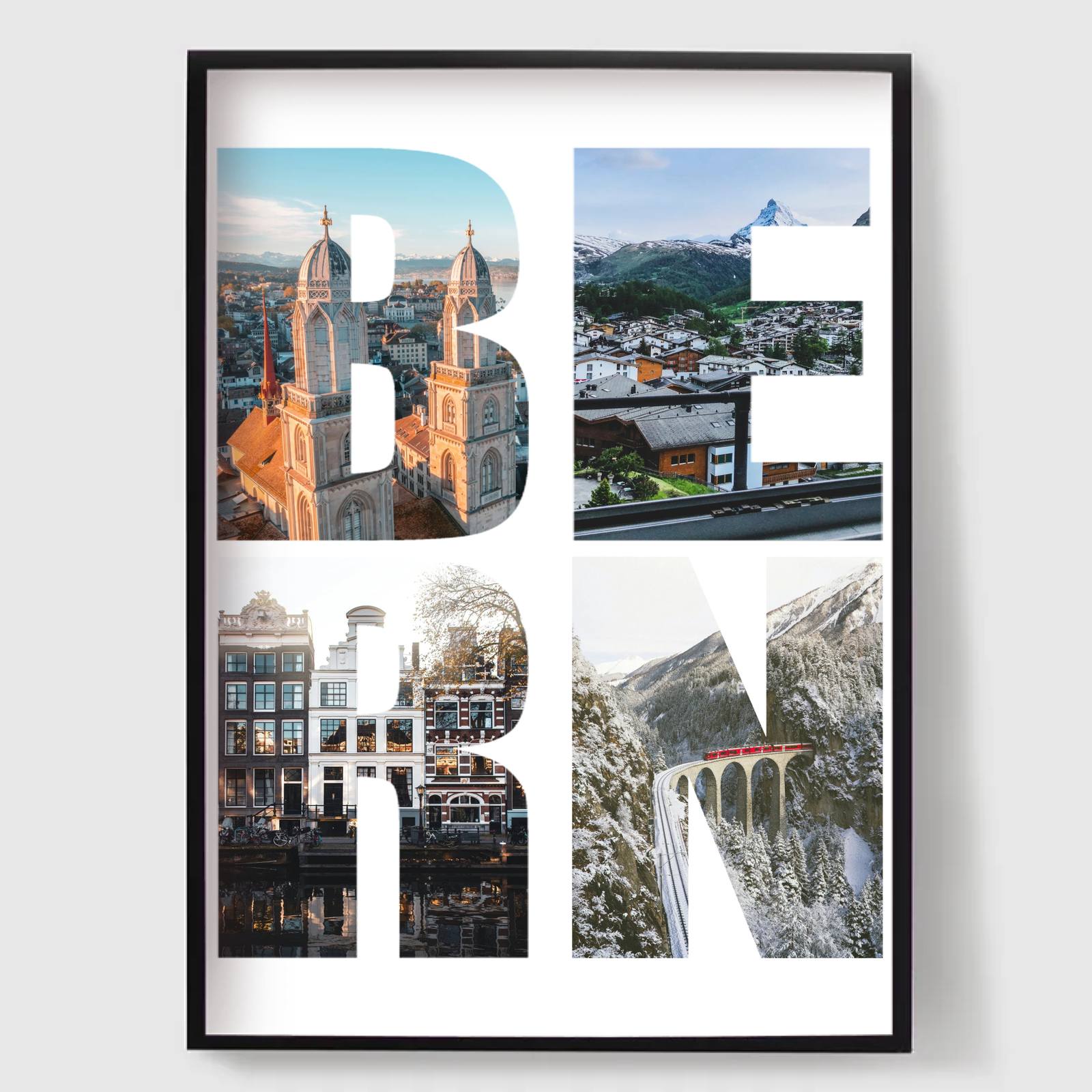 Personlig Poster - Destinationsnamn Fotouppladdning - Bern