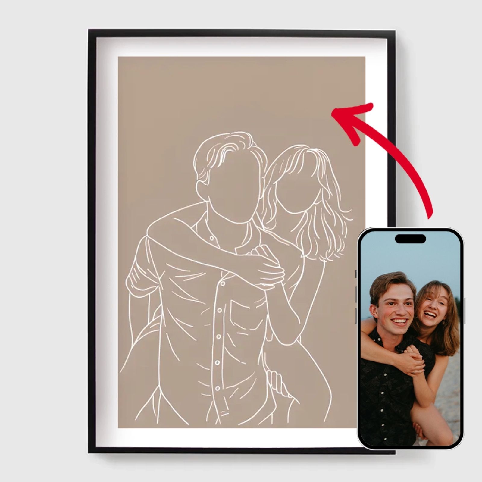 Personlig Poster - Anletslös Linjekonst - AI Poster