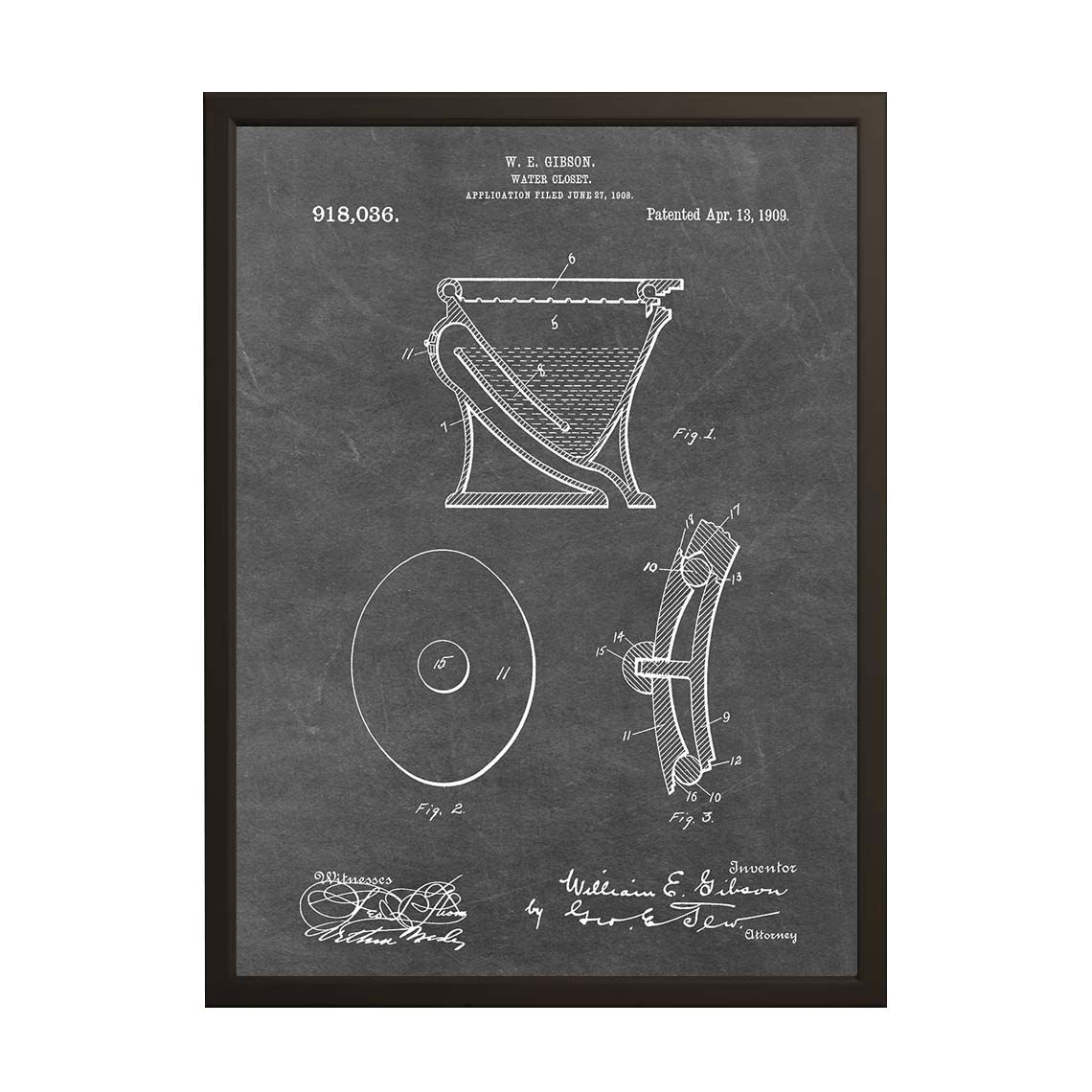 Patentritningsposter - Vattenklosett Diagram