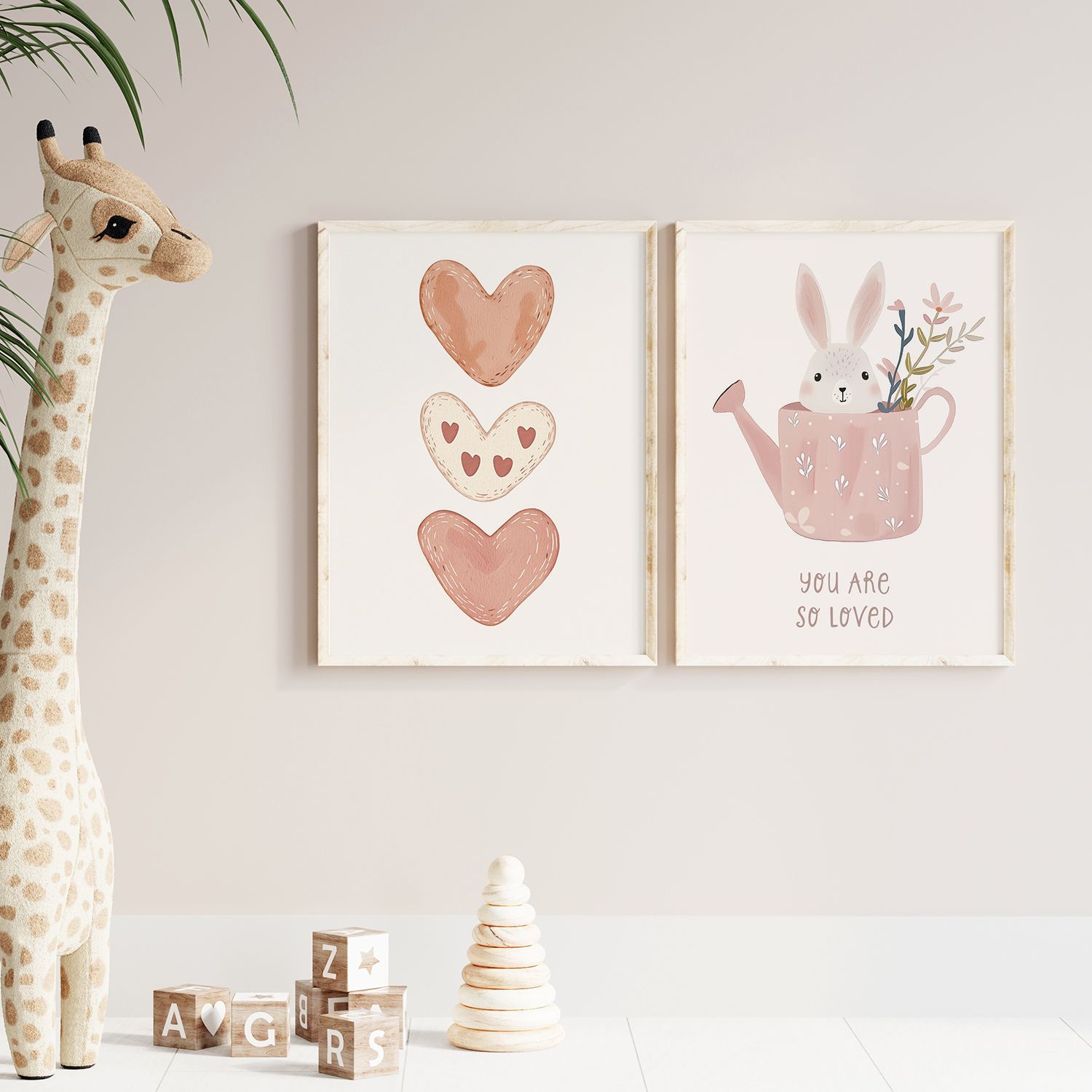 Poster - Hjärt- och Kaninkonst / Set av 2