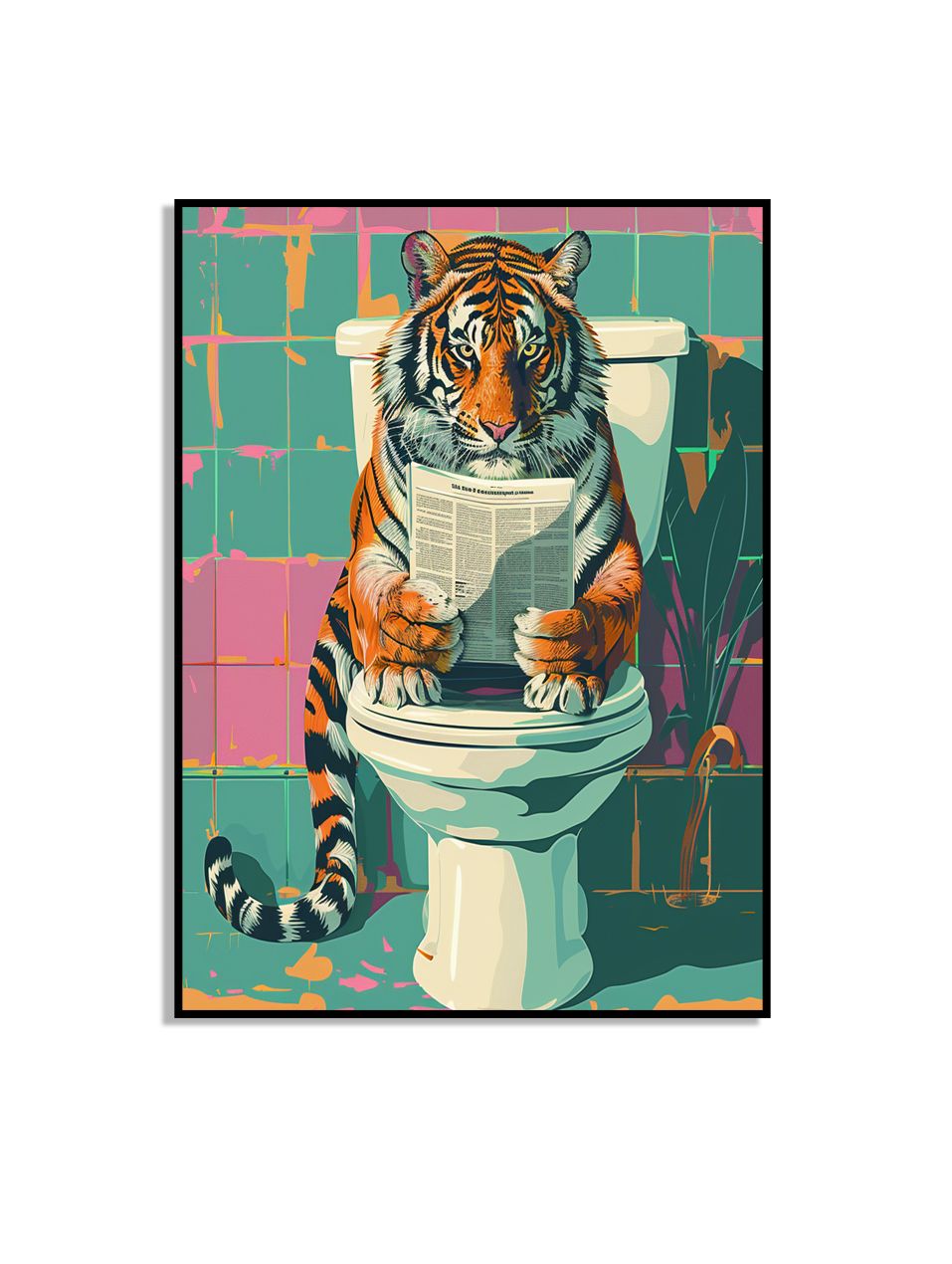 Tiger som Läser Tidning Poster