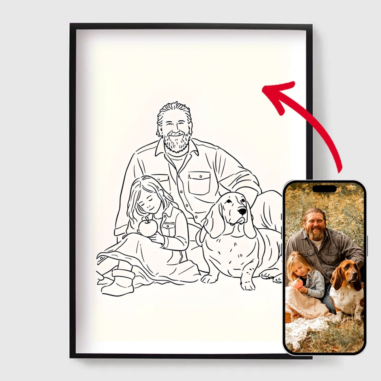 Personlig Poster - Familj Linjekonst Tryck - AI Poster