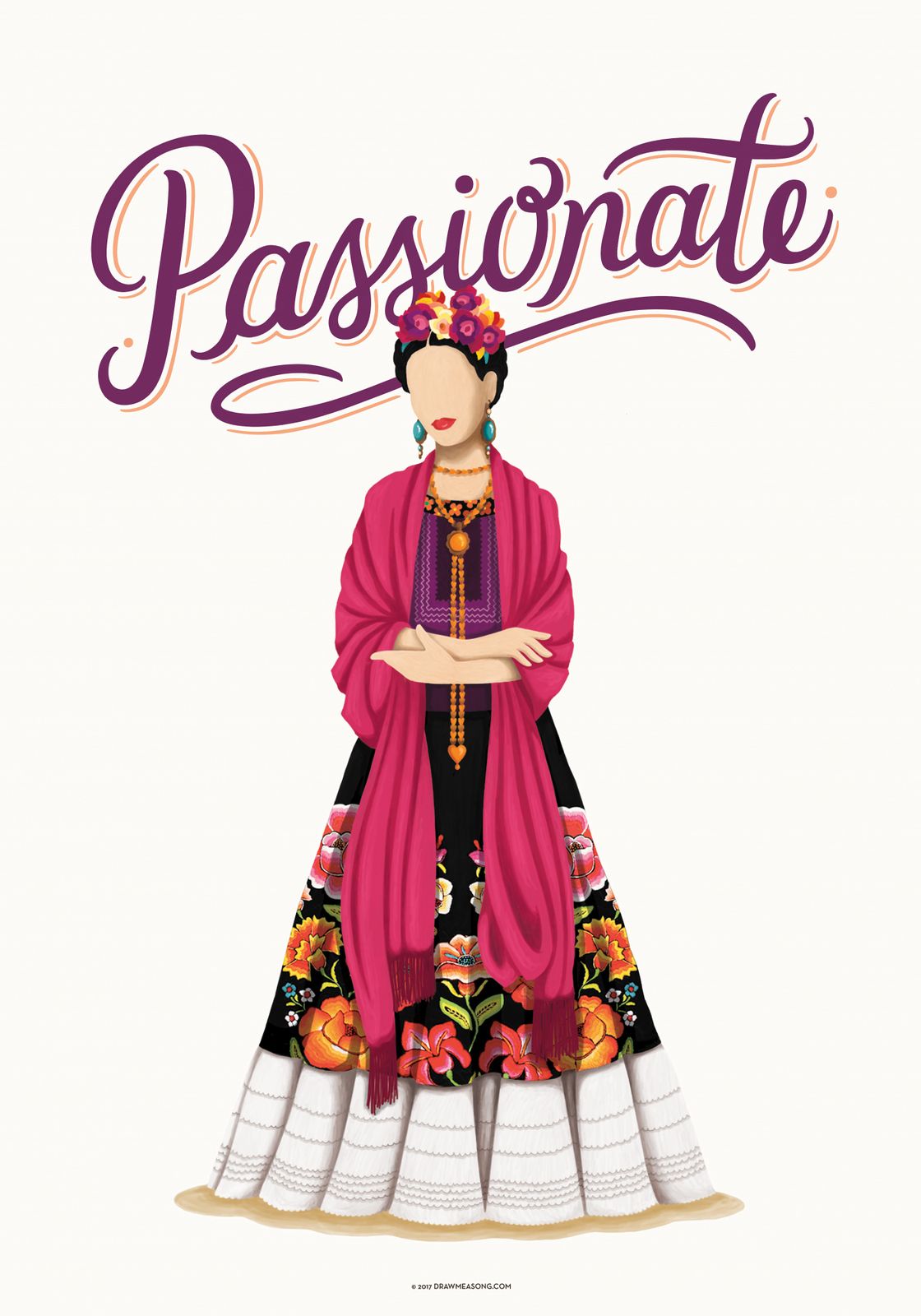Affisch - Passionerad Frida Kahlo