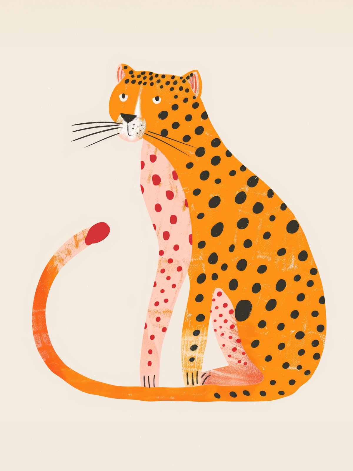 Poster - Färgglad Leopard Konst