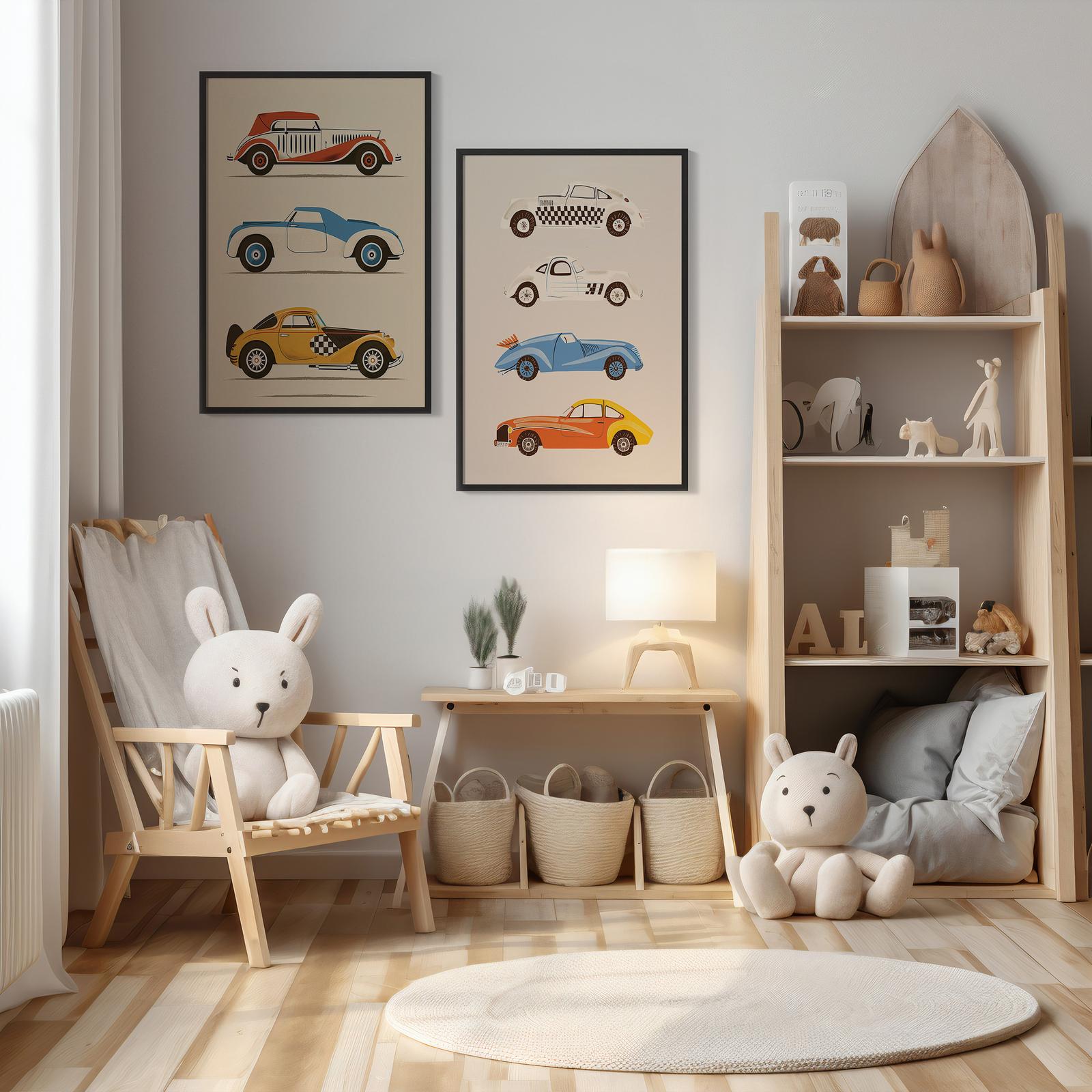 Poster - Vintage Bilar Set / Set av 2