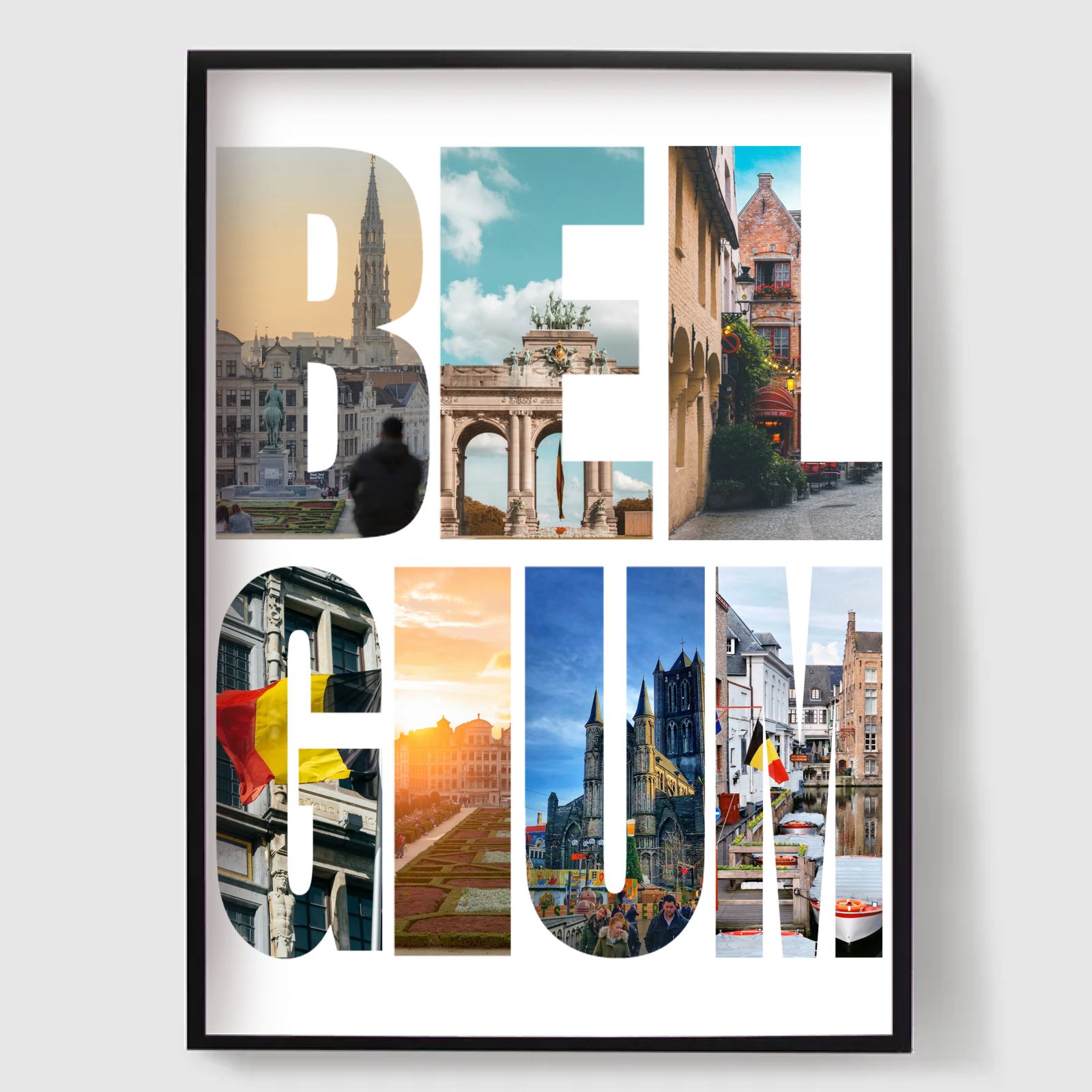 Personlig Poster - Destinationsnamn Fotouppladdning - Belgien