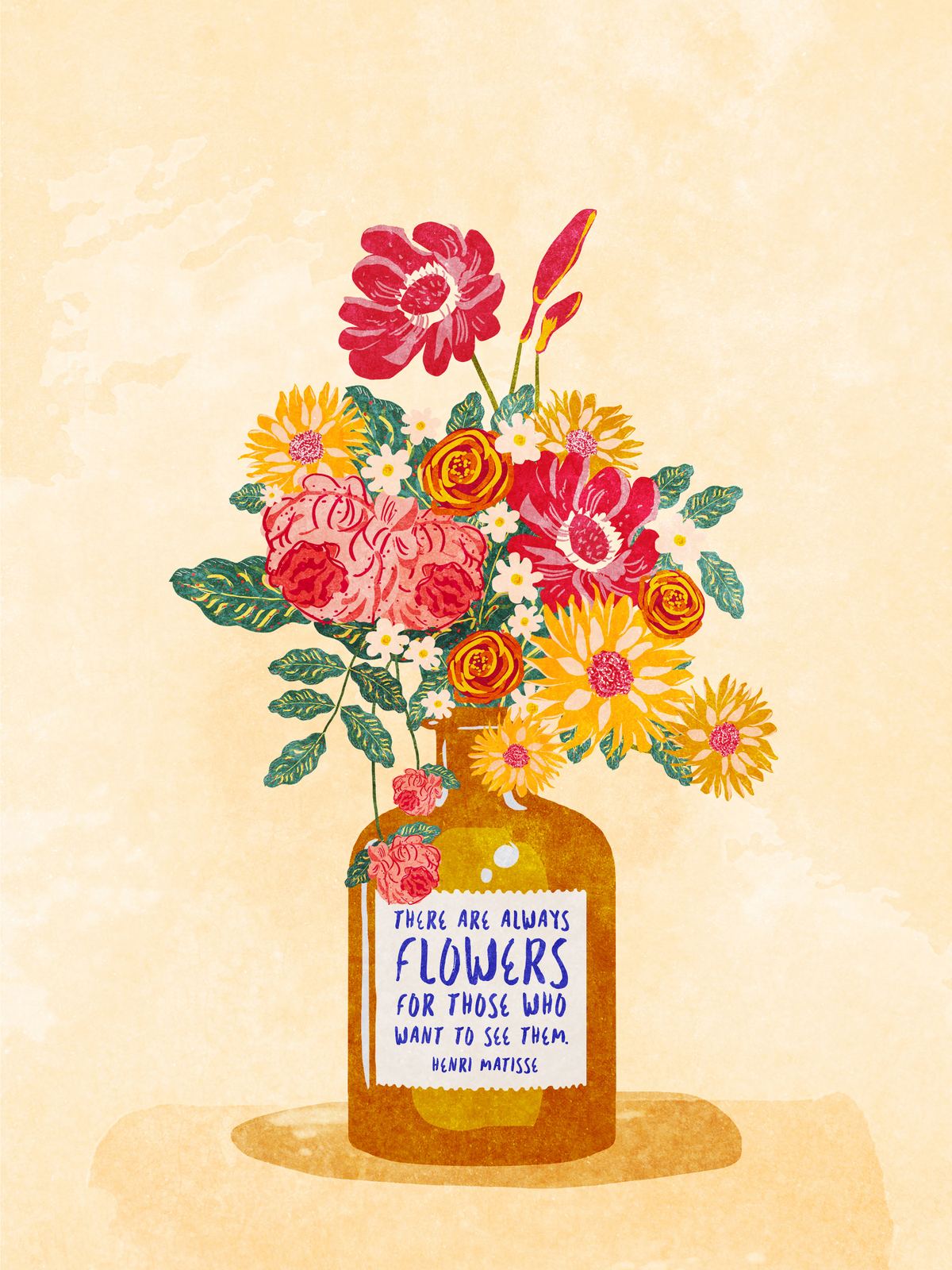 Poster - Blommor citat av Henri Matisse