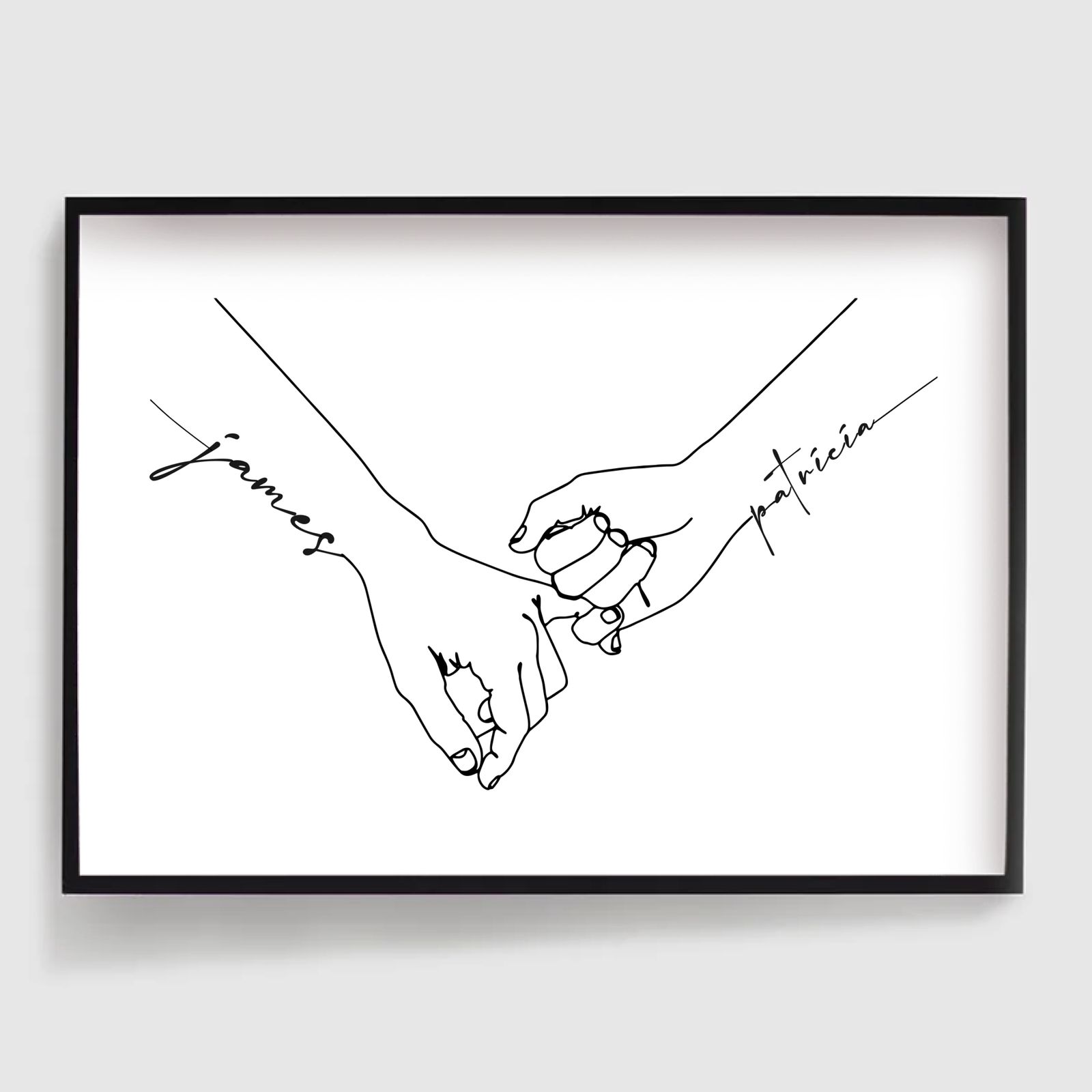 Personlig Poster - Linjekonst Hands Illustration