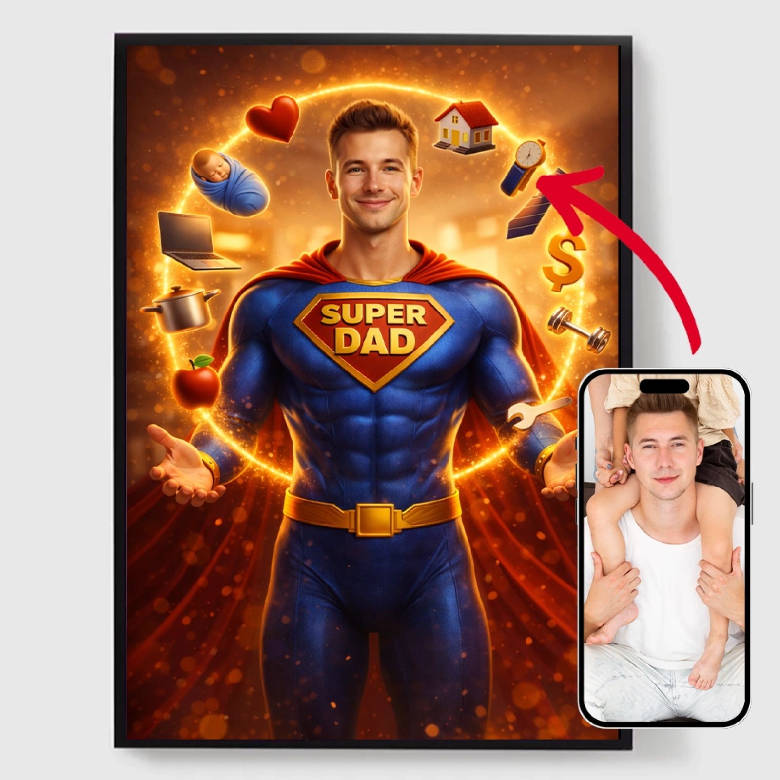 Personlig Poster - Multitasking Super Mamma/Pappa - AI Poster