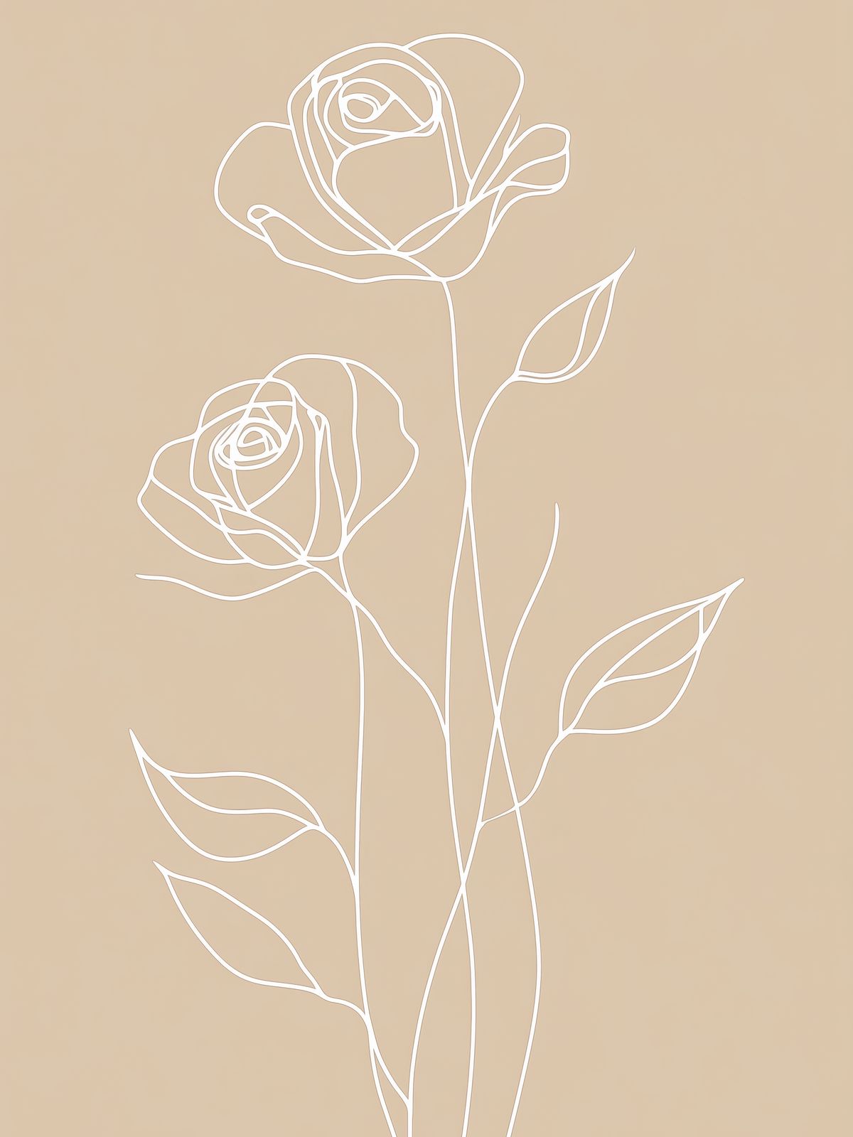 Poster - Blomster Linjekonst / Set om 3