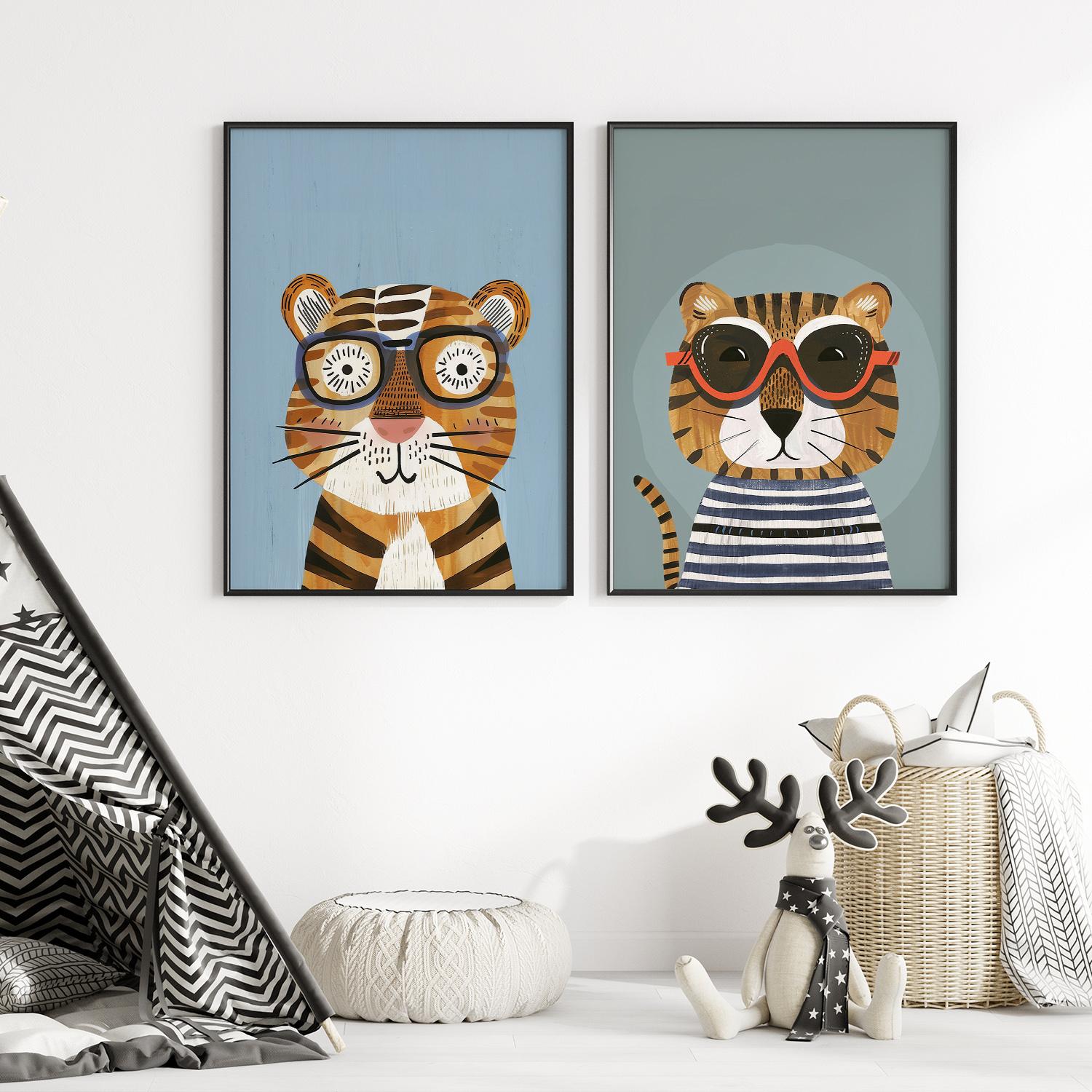 Poster - Cool Tiger-duo / Set av 2