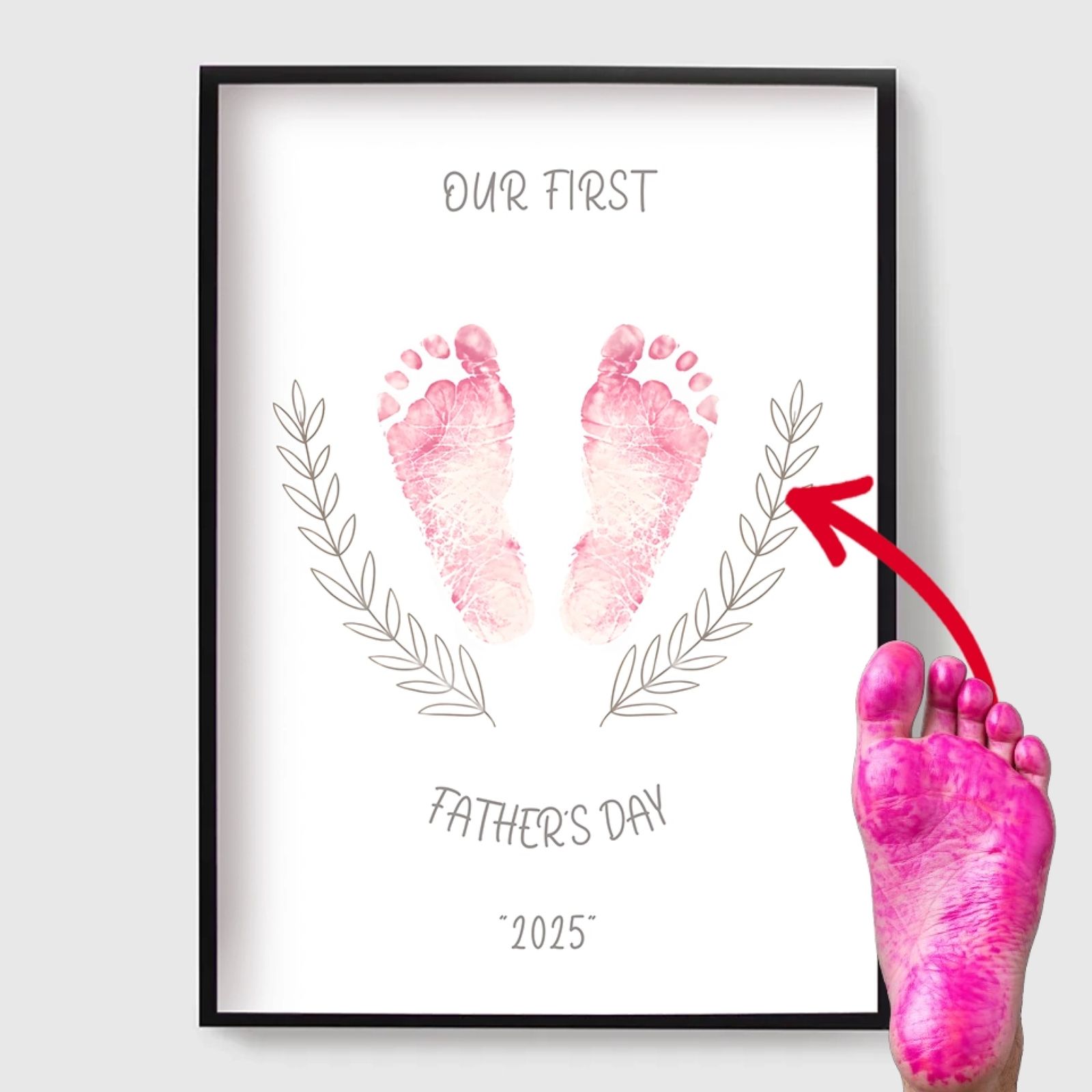 Personlig Poster - Fars Dag Baby Fotavtryck