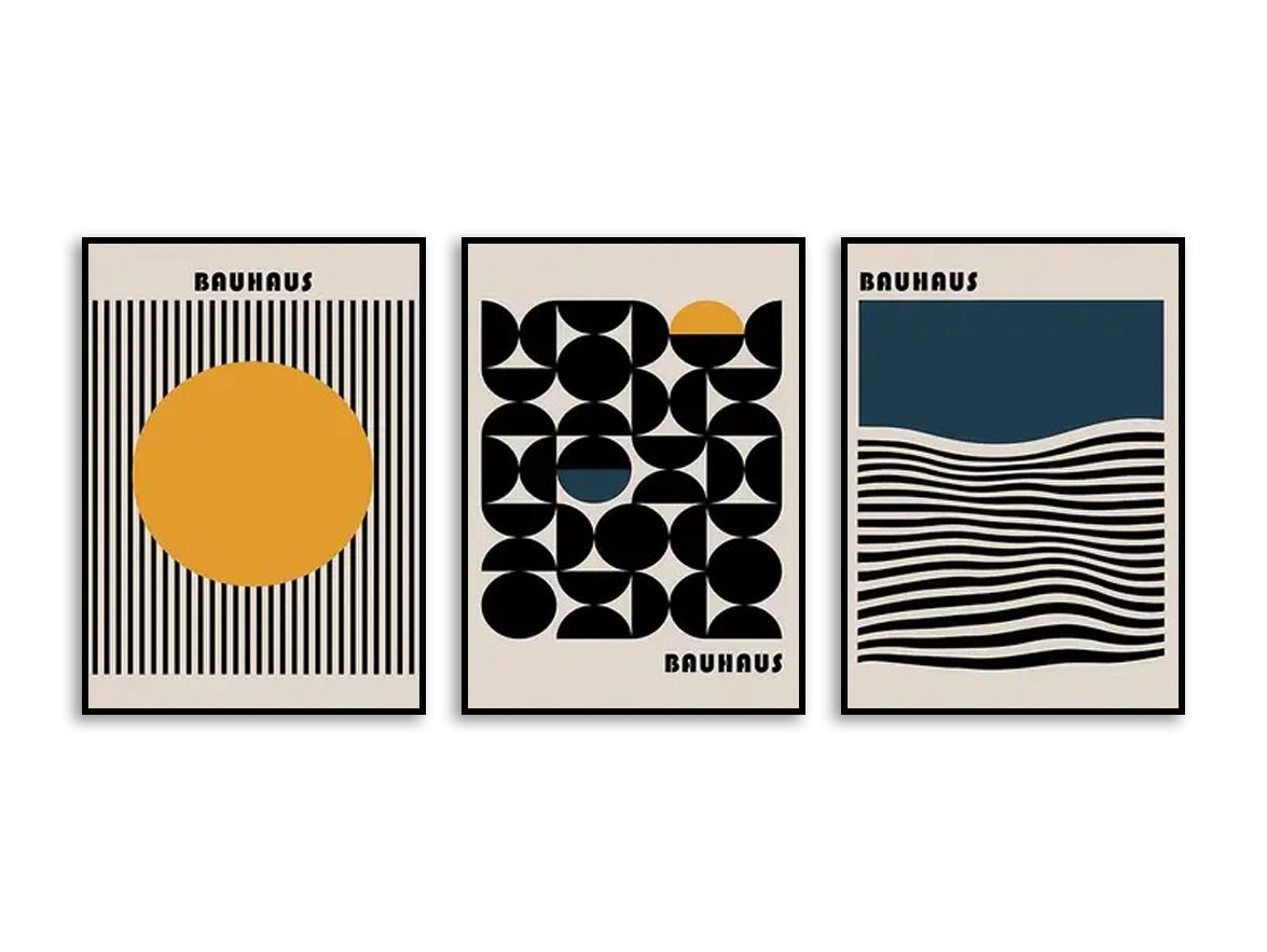 Poster - Bauhaus Abstrakt Konst / Set om 3