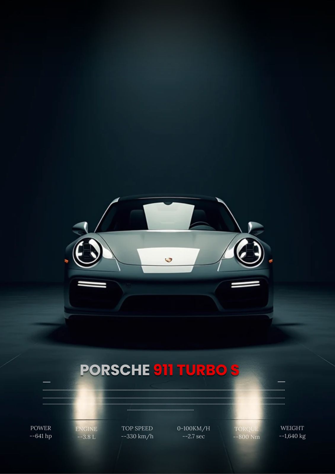 Poster - Porsche 911 Turbo S / Sats om 3