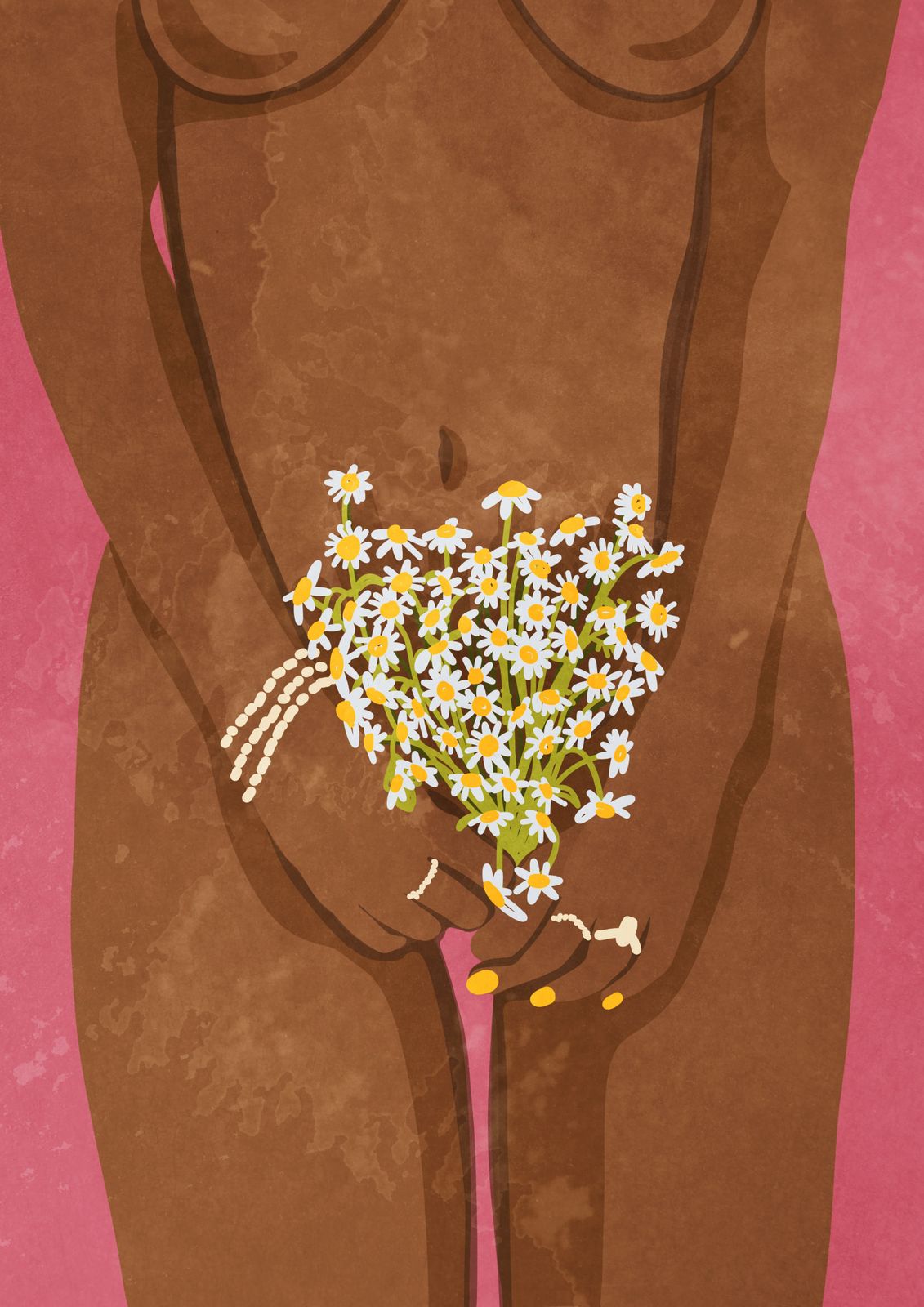 Poster - Blommigt Naket Motiv