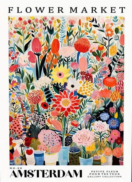 Poster - Blomstermarknad Amsterdam