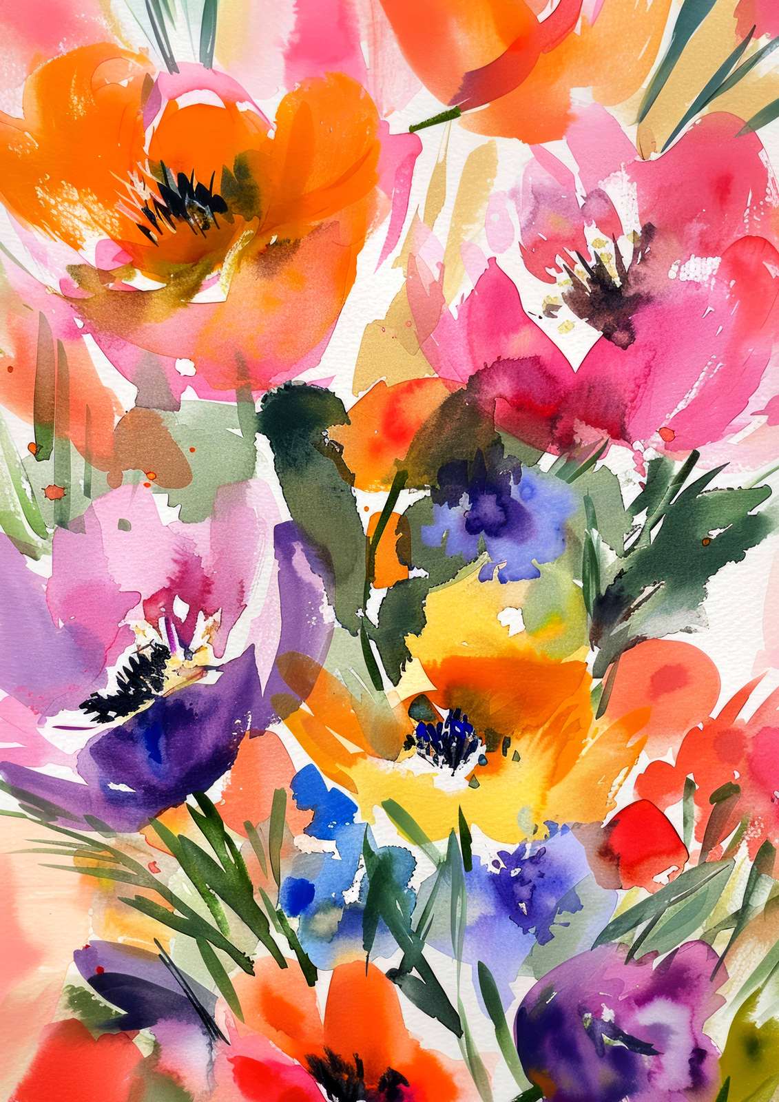Poster - Färgglad Blomsterkonst