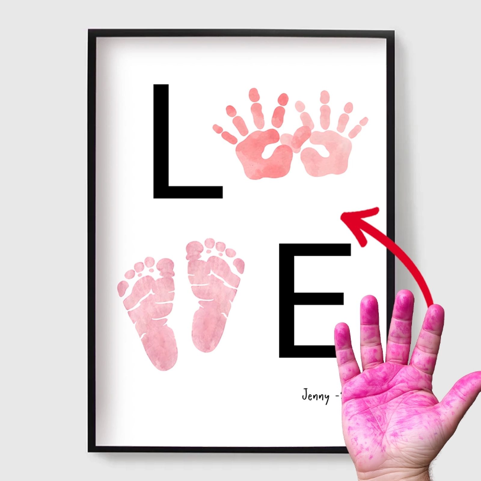 Personlig Poster - KÄRLEK Hand- & Fotavtryck