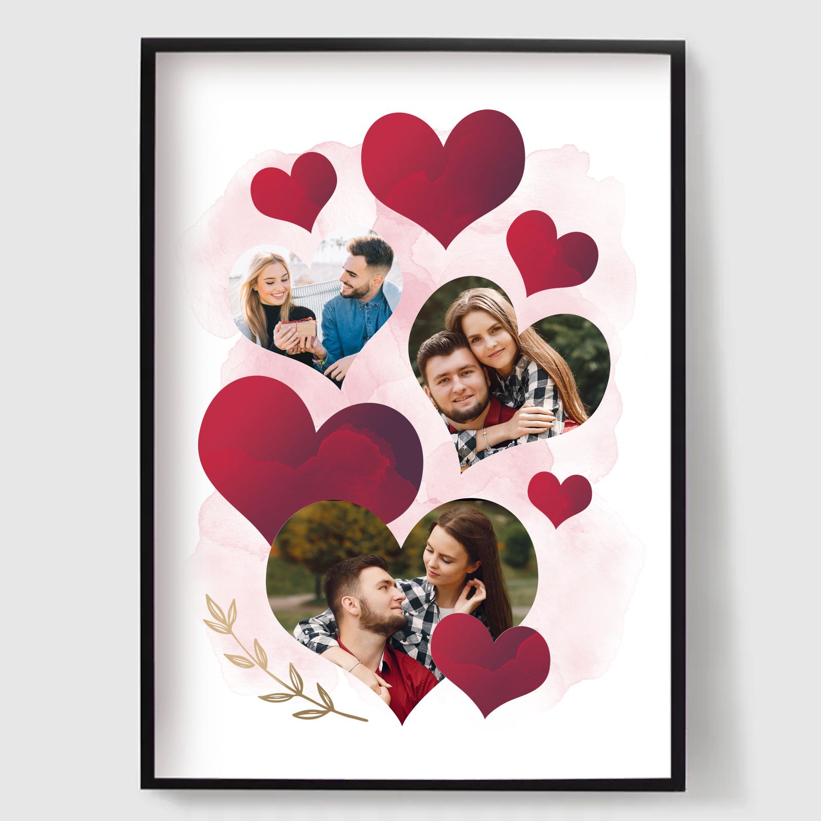 Personlig Poster - Valentine Ballonger Kollage Väggkonst