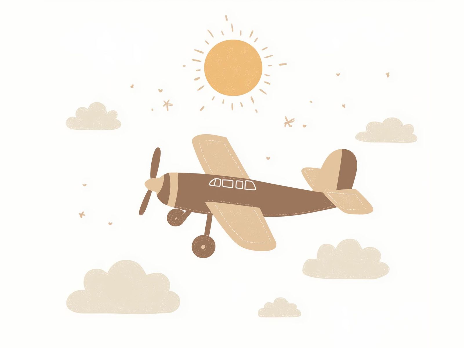 Poster - Flygplan och Sol