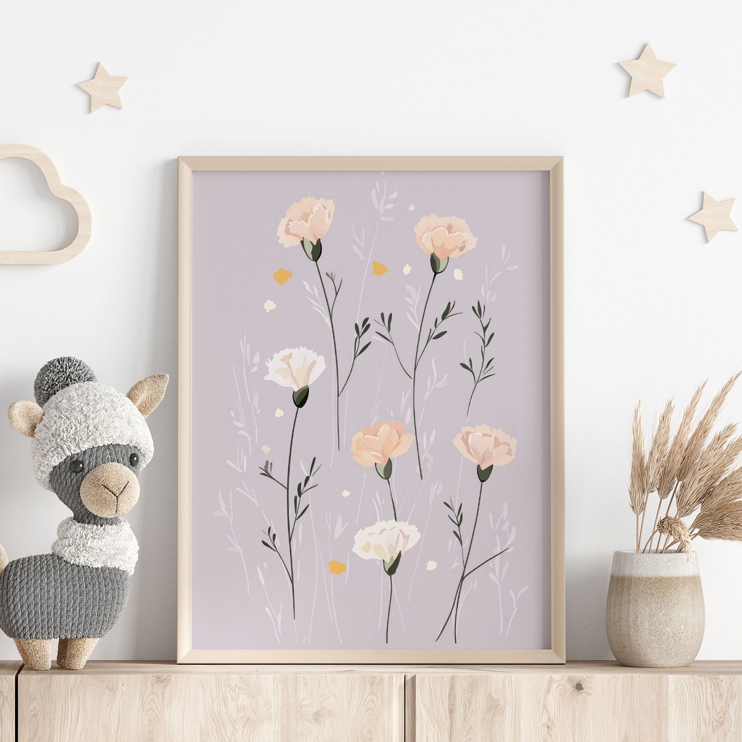 Poster - Mjuk Blomsterillustration