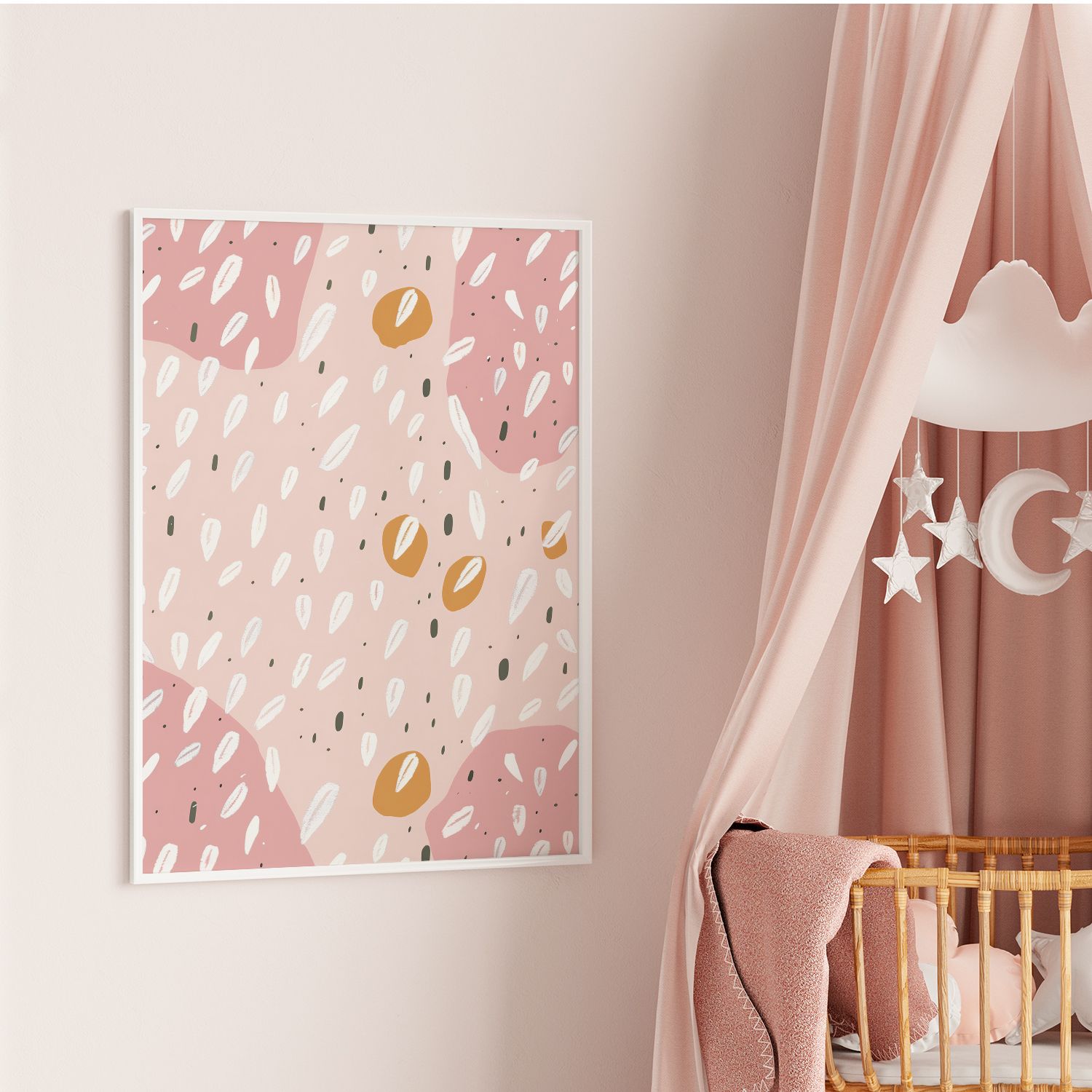 Poster - Abstrakt Rosa Mönster