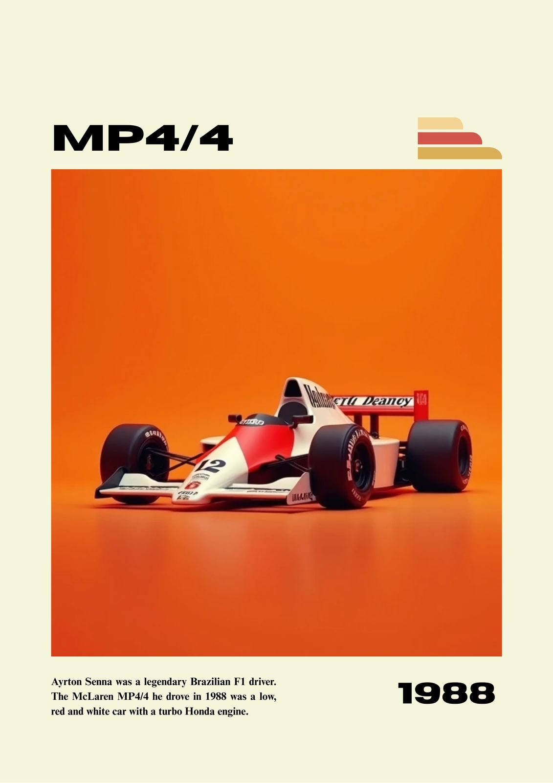 Poster - McLaren MP4/4 Ayrton Senna