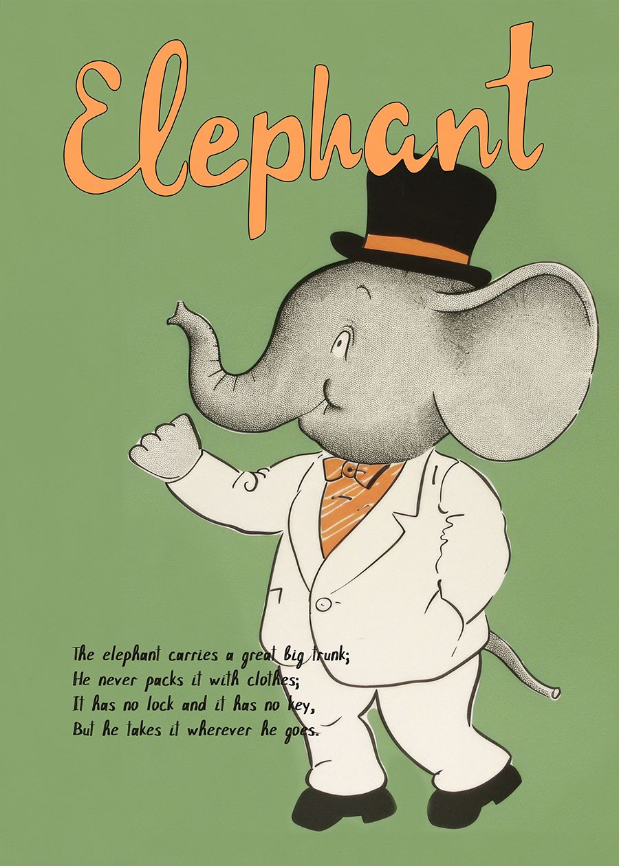 Poster - Elefantillustration