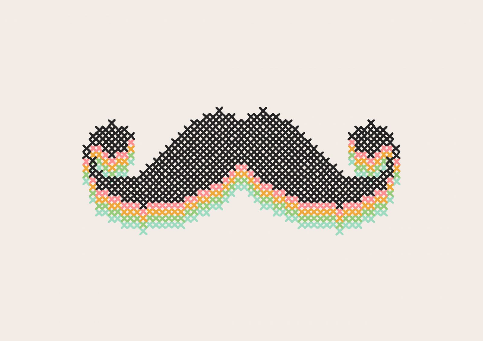 Poster - Färgglad Mustasch