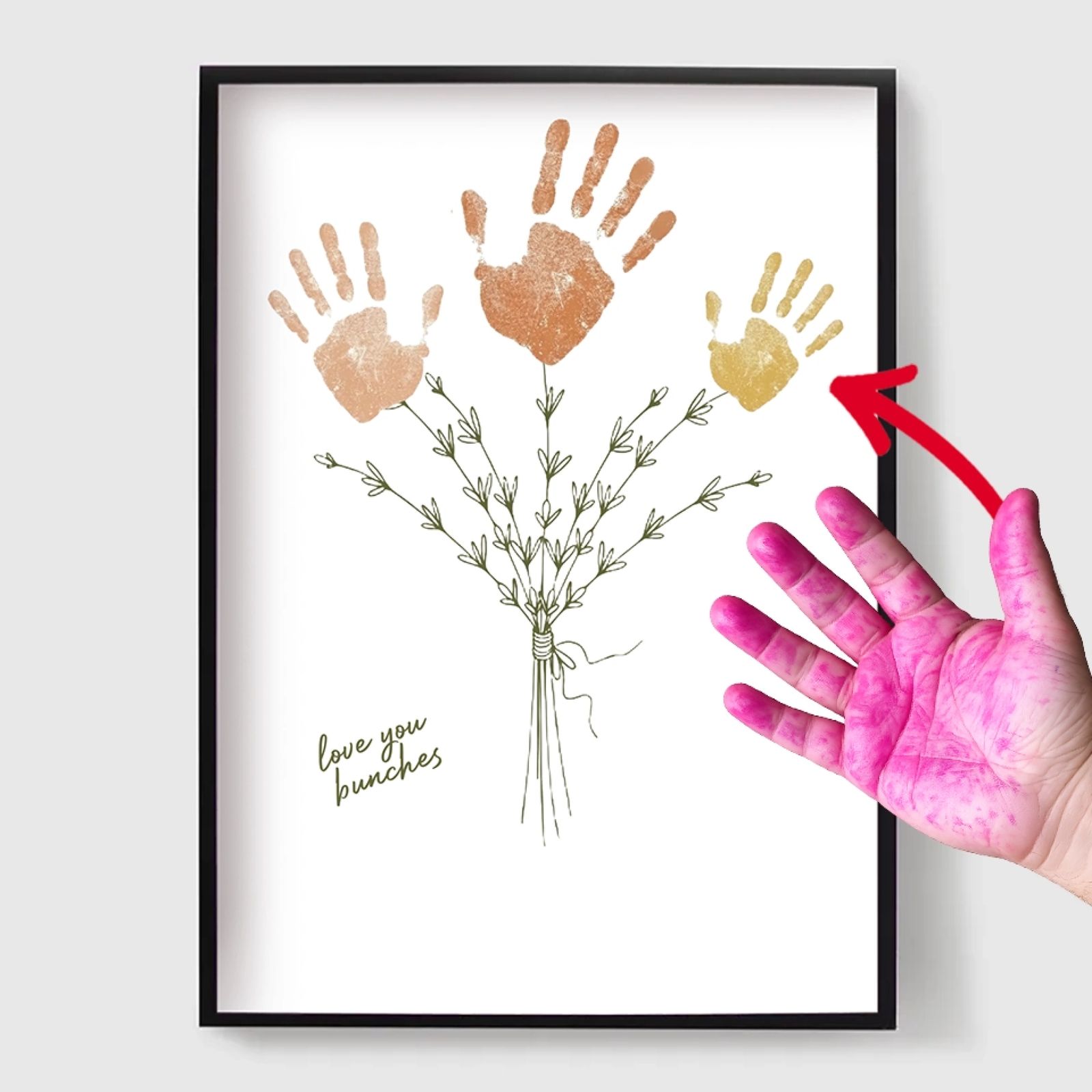 Personlig Poster - Gör-det-själv Handavtryck Bukett Konst