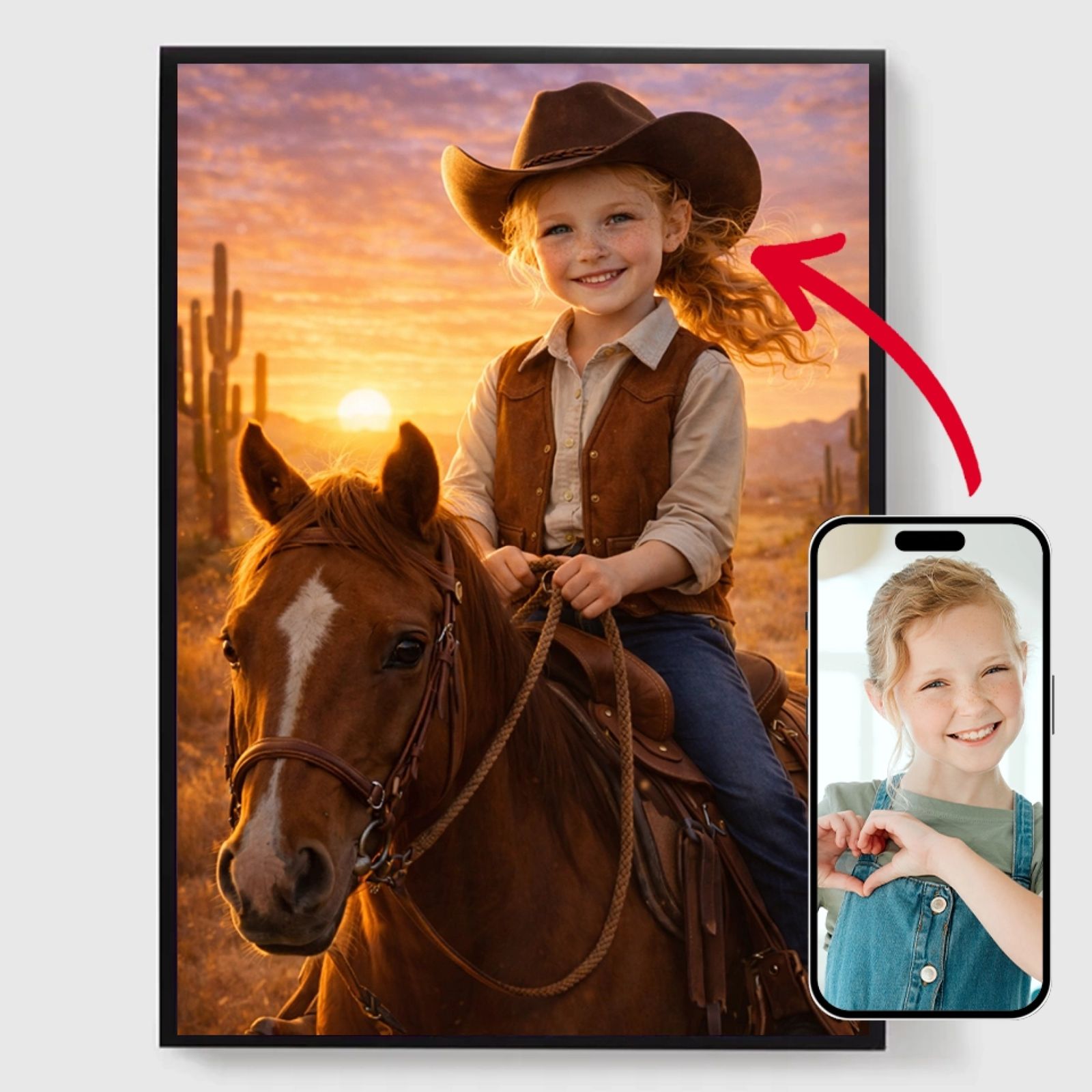 Personlig Poster - Kid Cow Boy/Tjej - AI Poster