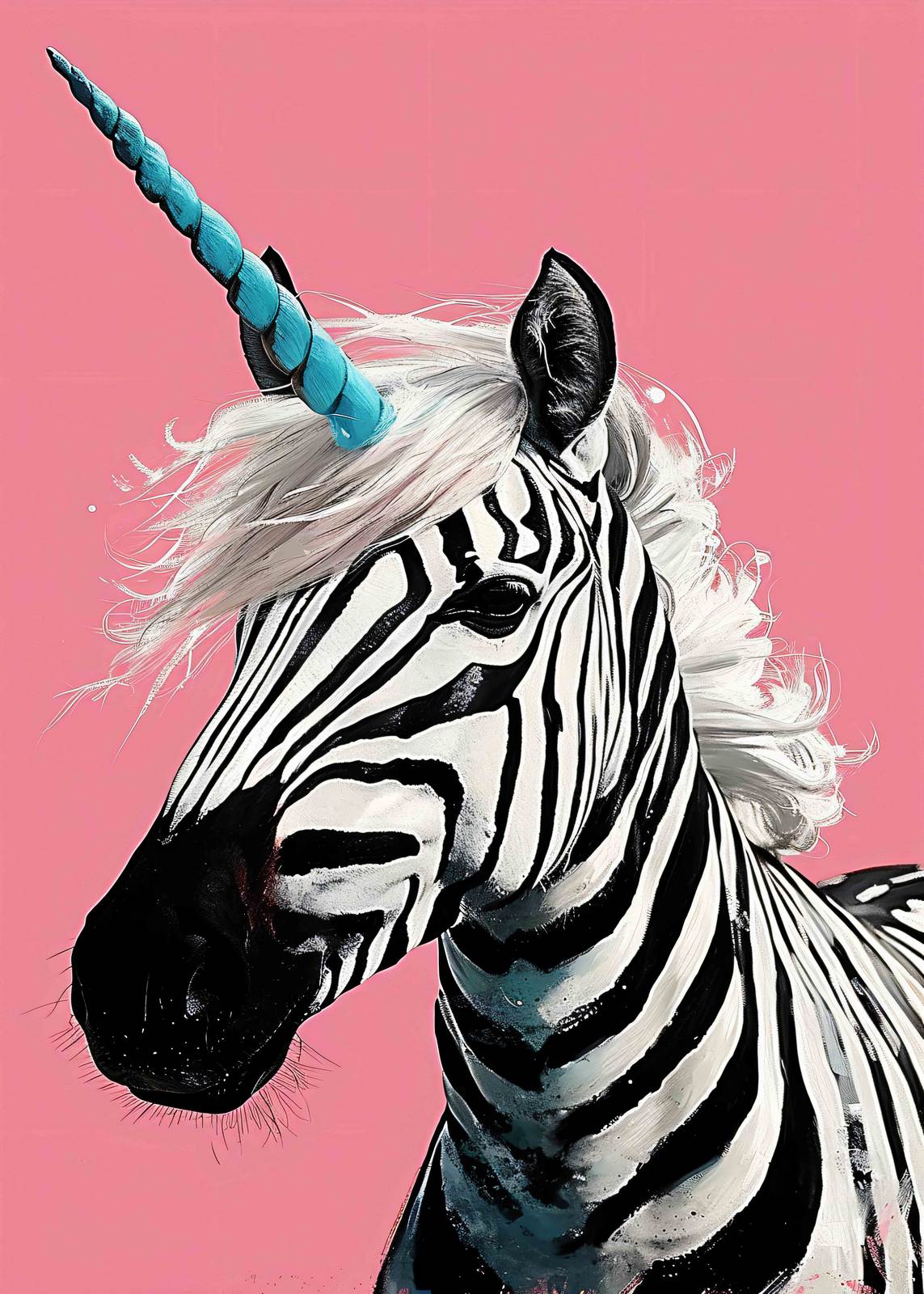 Poster - Zebra Enhörning
