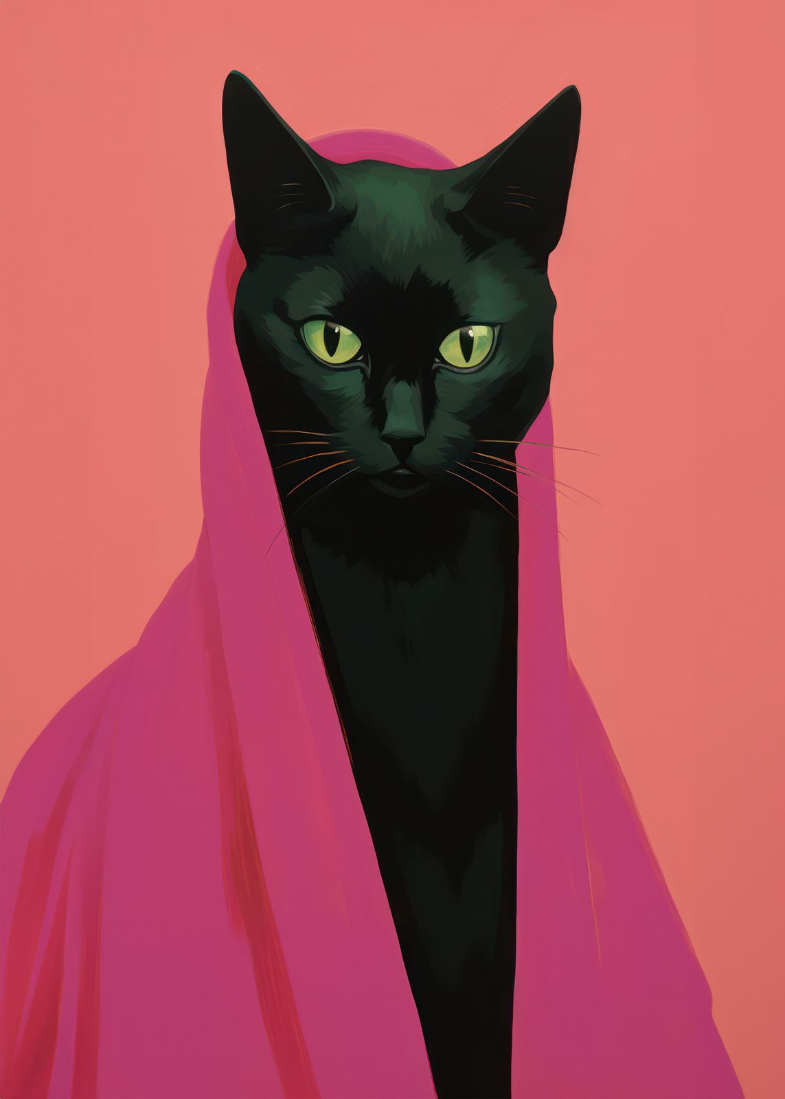 Poster - Svart Katt Porträtt