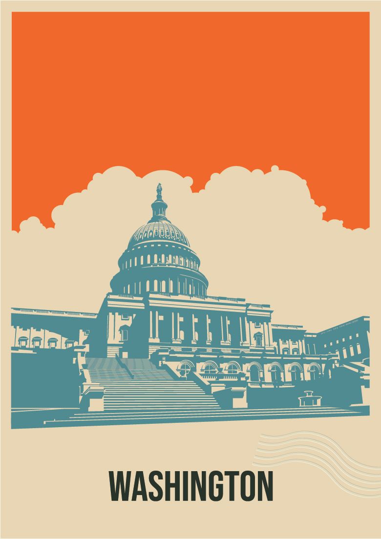 Washington Poster - Set av 1