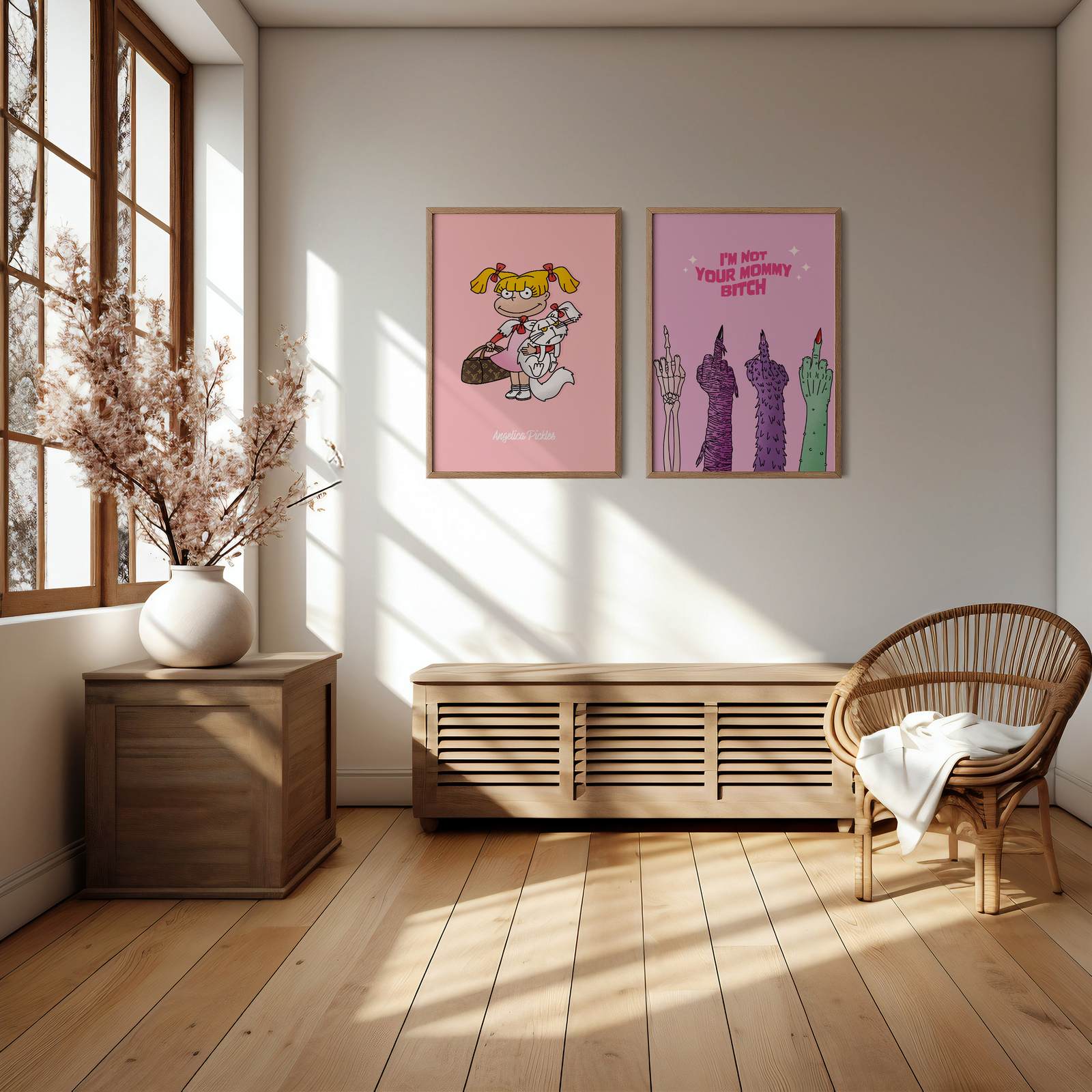Poster - Uttrycksfull Hand och Karaktär Set av 2