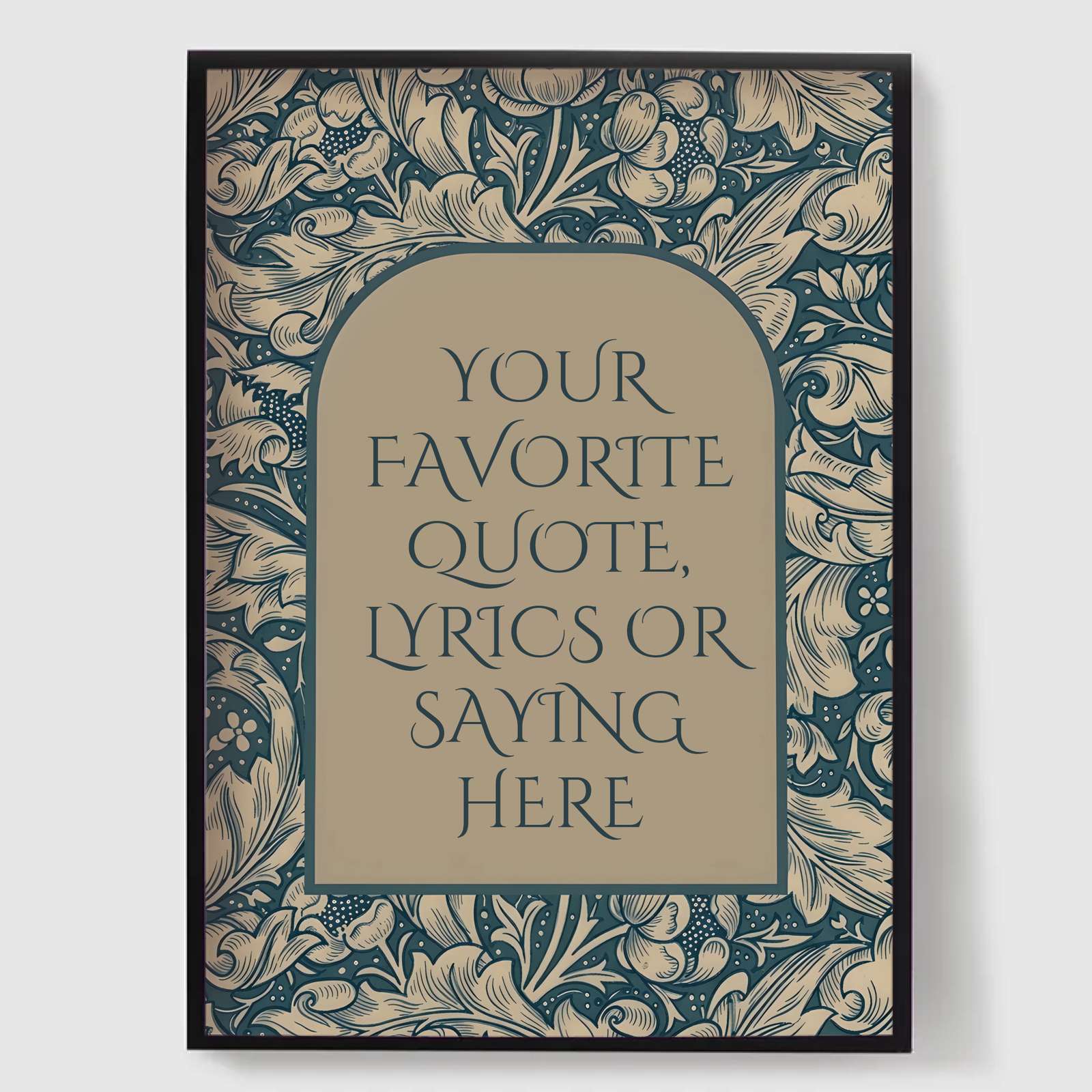 Personlig Poster - Vintage Blommigt Citat 2