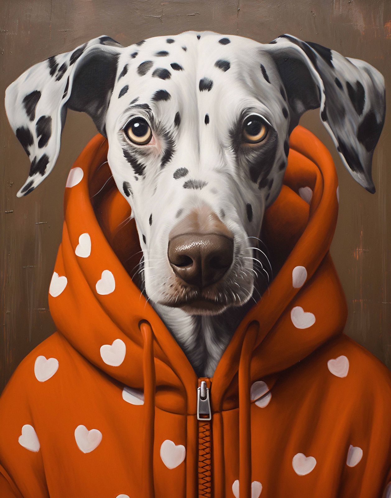 Poster - Dalmatiner i Orange Hoodie