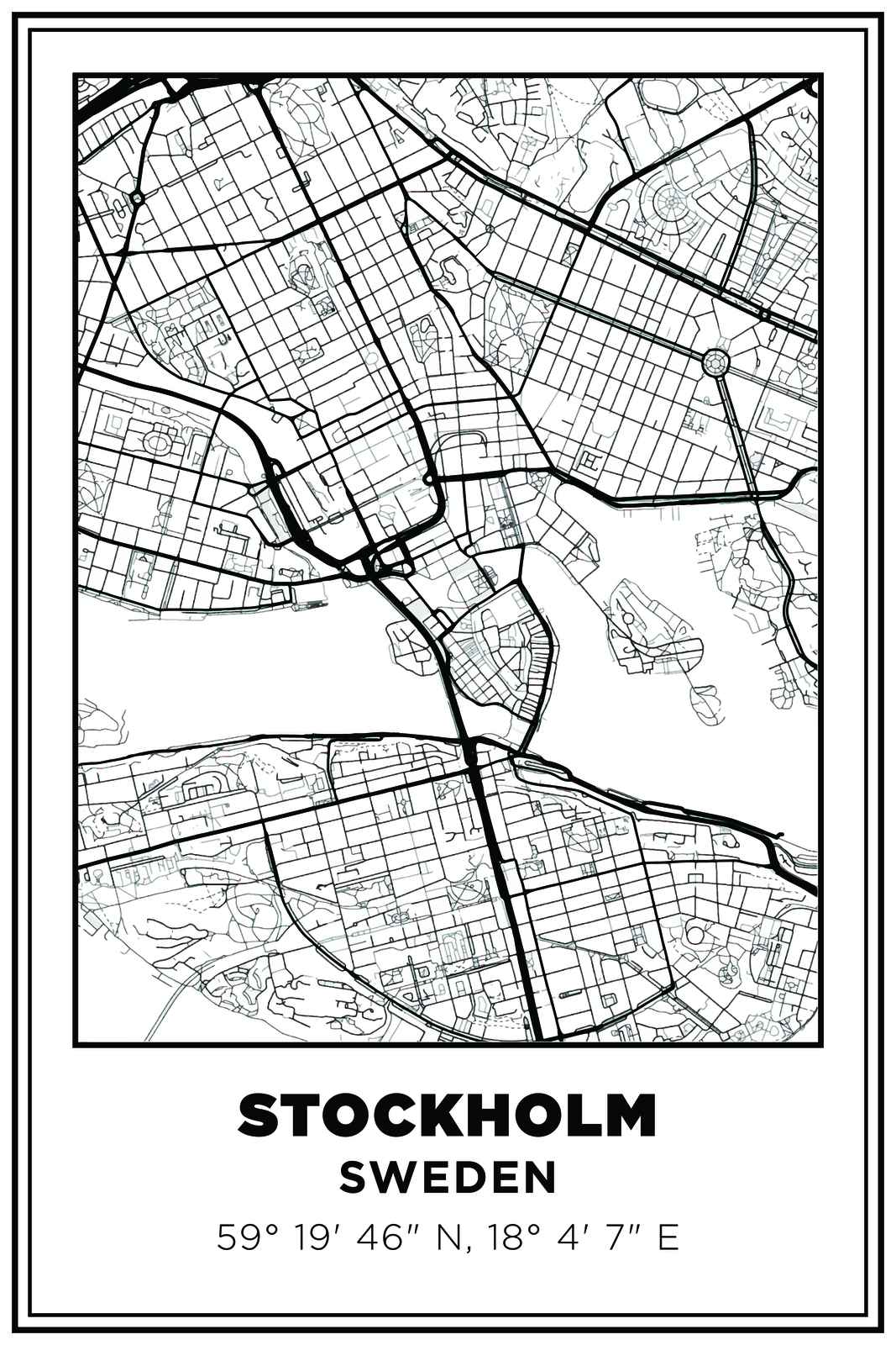Stockholm Karta Poster