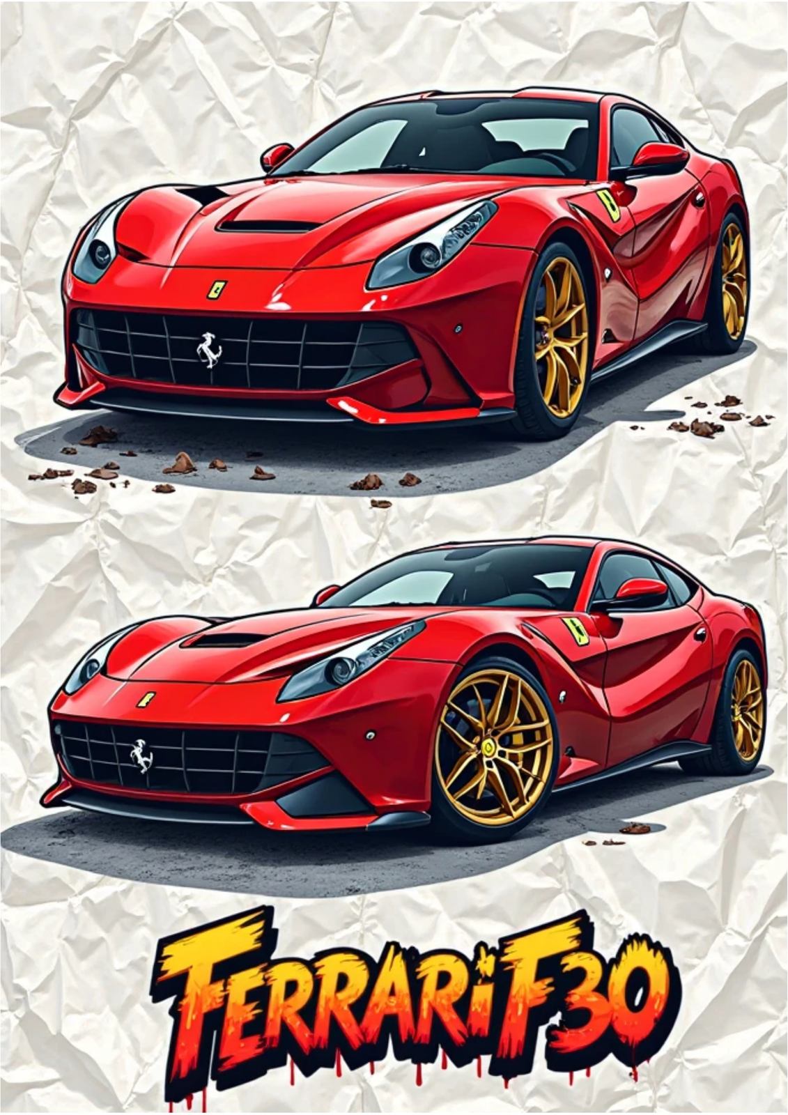 Poster - Ferrari F30 Röd