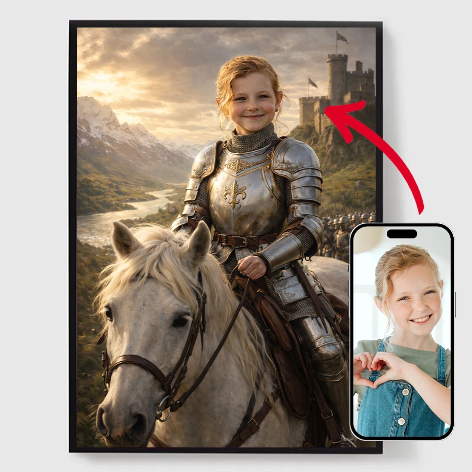 Personlig Poster - Barnriddaren på en Häst - AI Poster