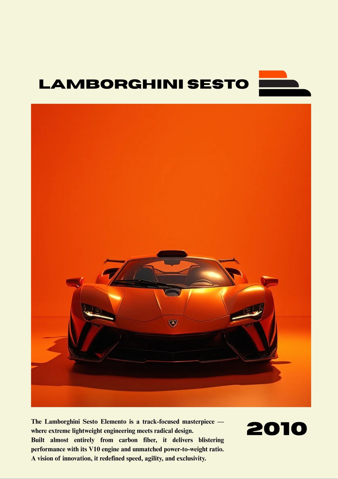 Poster - Lamborghini Sesto Elemento 2010