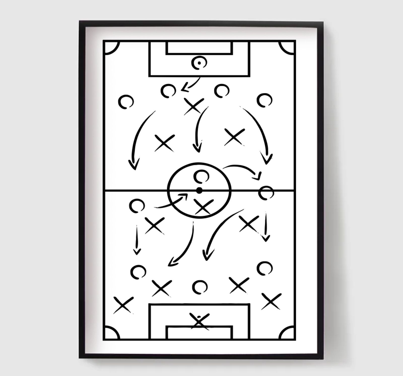 Personlig Poster - Fotbollstaktik och Tröja - Set om 3