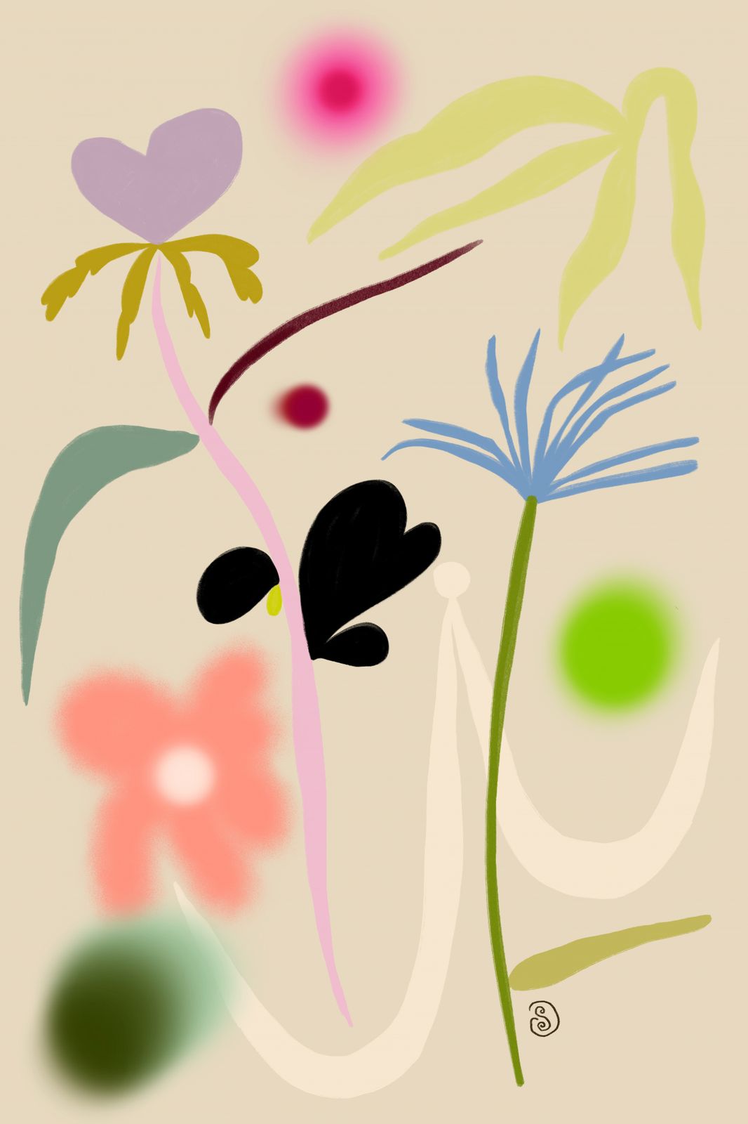 Poster - Abstrakt Blommig
