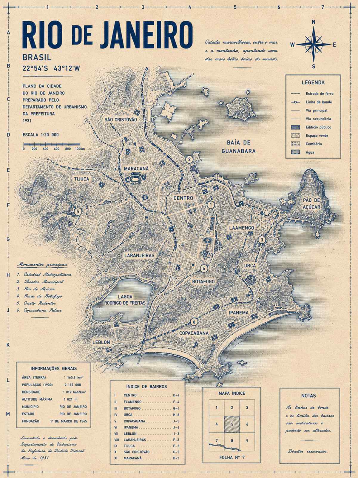 Poster - Rio de Janeiro Karta