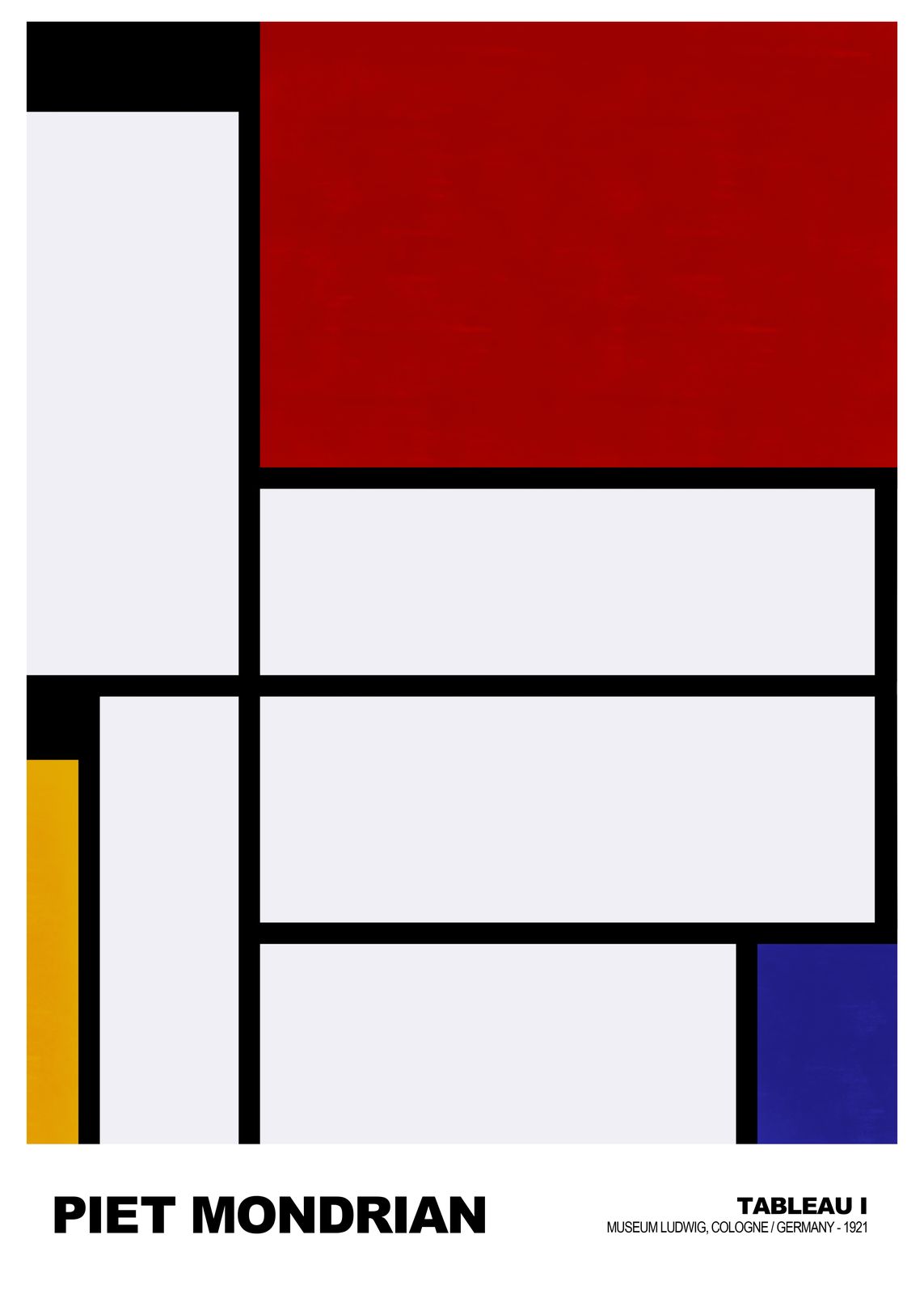 Poster - Tableau I av Piet Mondrian